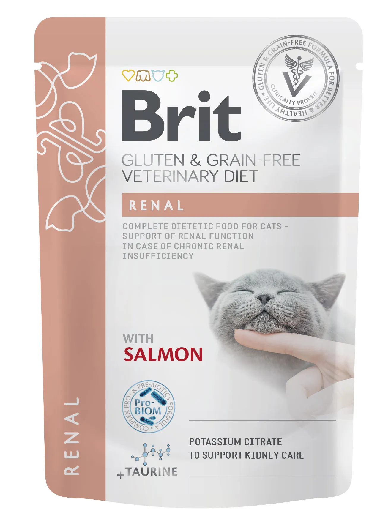 Brit GF Veterinary Diet Renal влажный корм для кошек, при хронической почечной недостаточности, с лососем - 85 г