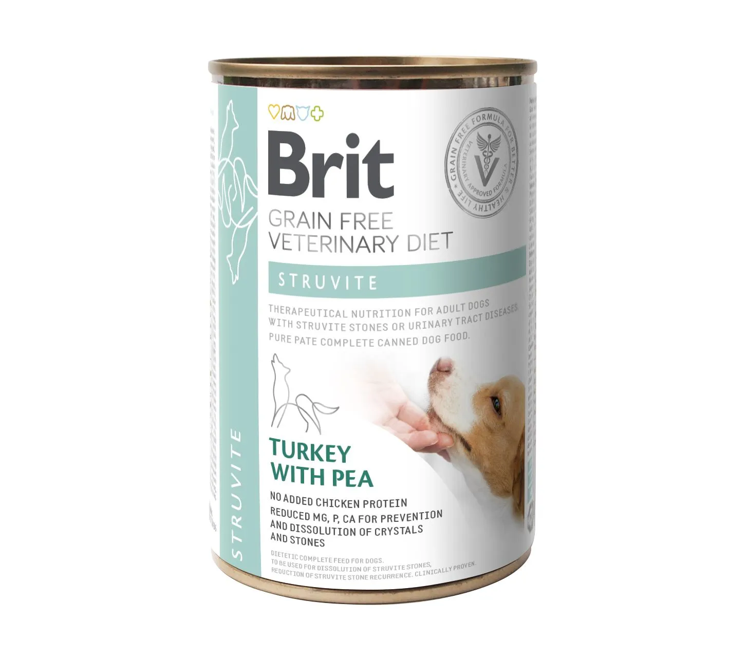 Brit GF Veterinary Diet Struvite влажный корм для собак, при мочекаменной болезни, индейка и горошек – 400 г