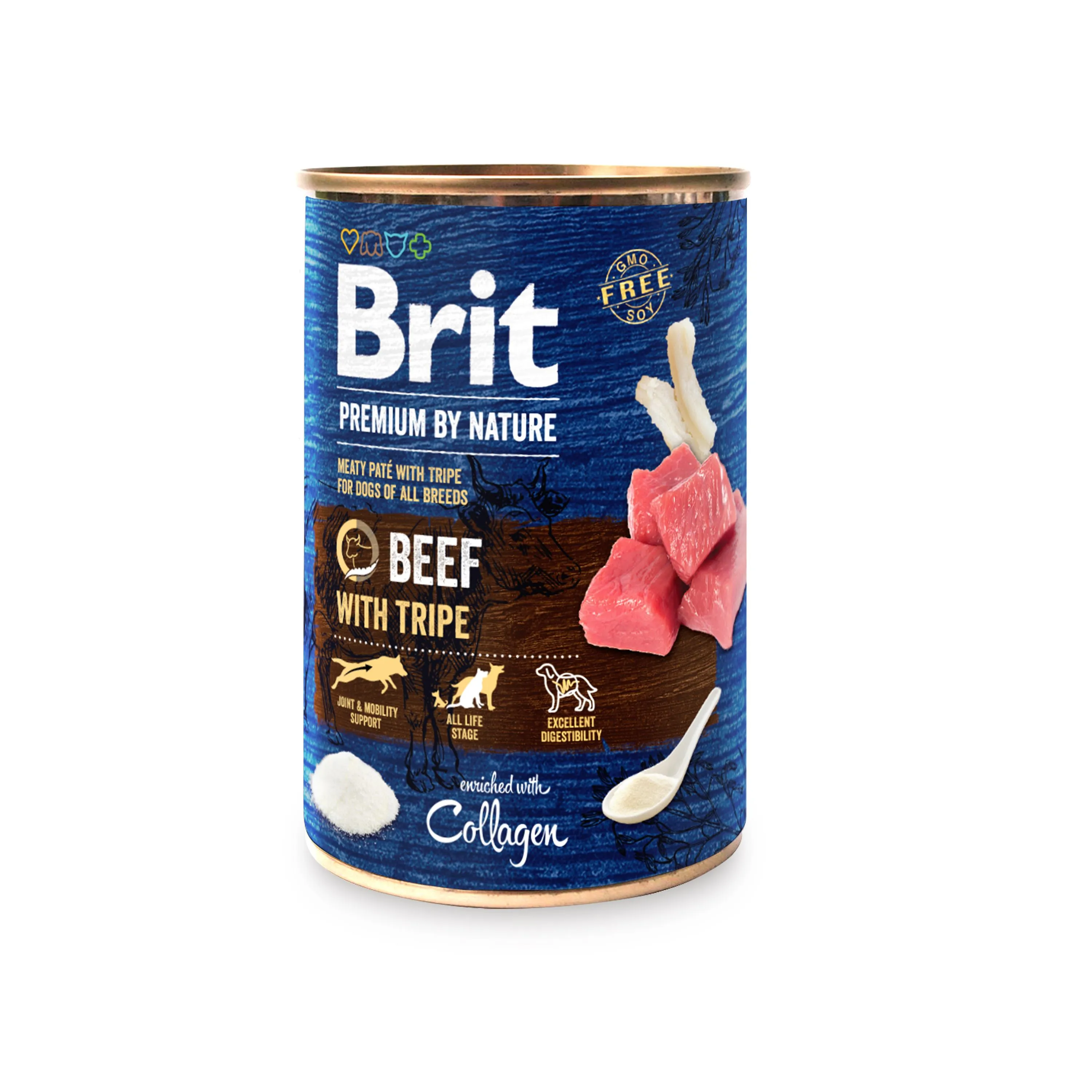 Brit Premium by Nature Dog Beef with Tripe влажный корм с говядиной и потрохами для собак (паштет) - 400 г