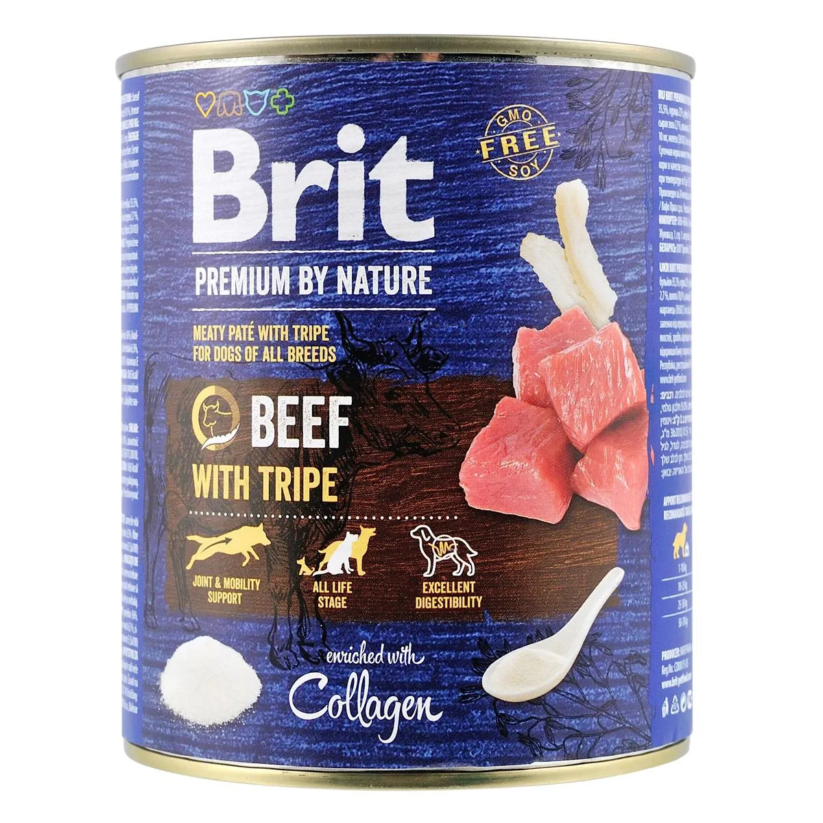 Brit Premium by Nature Dog Beef with Tripe влажный корм с говядиной и потрохами для собак (паштет) - 800 г