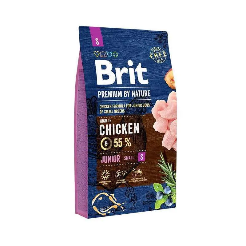Brit Premium by Nature Dog Junior S сухой корм с курицей для щенков и молодых собак мелких пород – 12 кг