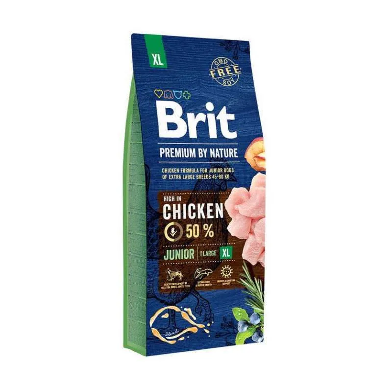 Brit Premium by Nature Dog Junior XL сухой корм с курицей для щенков и молодых собак гигантских пород – 15 кг