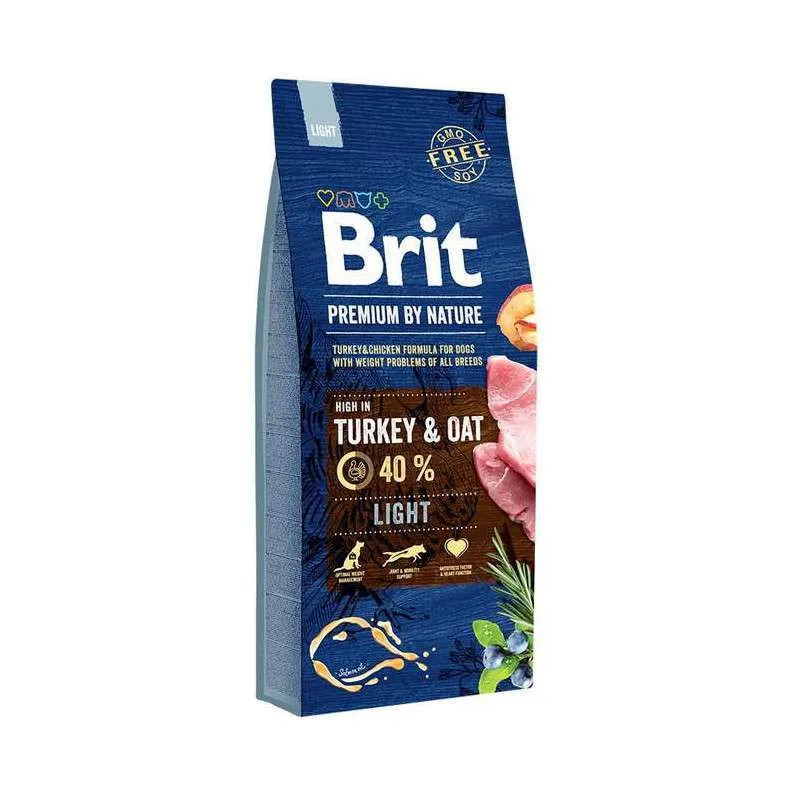 Brit Premium by Nature Dog Light Turkey & Oats сухой корм с индейкой для собак с избыточным весом – 15 кг