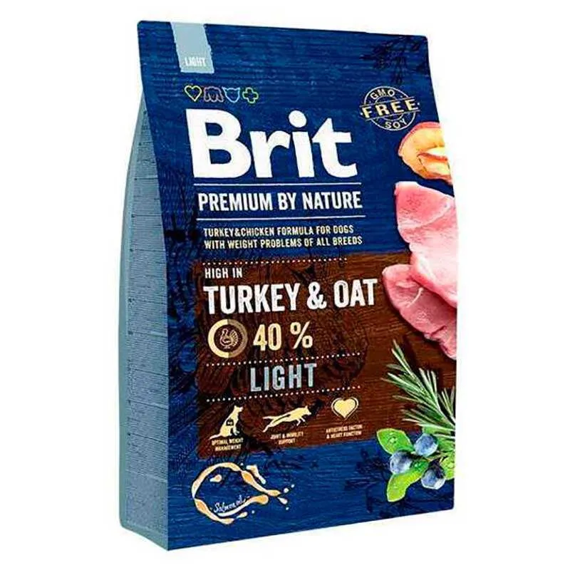 Brit Premium by Nature Dog Light Turkey & Oats сухой корм с индейкой для собак с избыточным весом – 3 кг