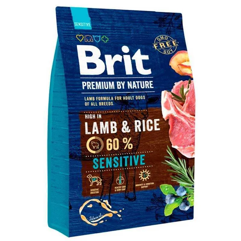 Brit Premium by Nature Dog Sensitive Lamb&Rice сухой корм с ягненком для собак с чувствительным пищеварением - 3 кг