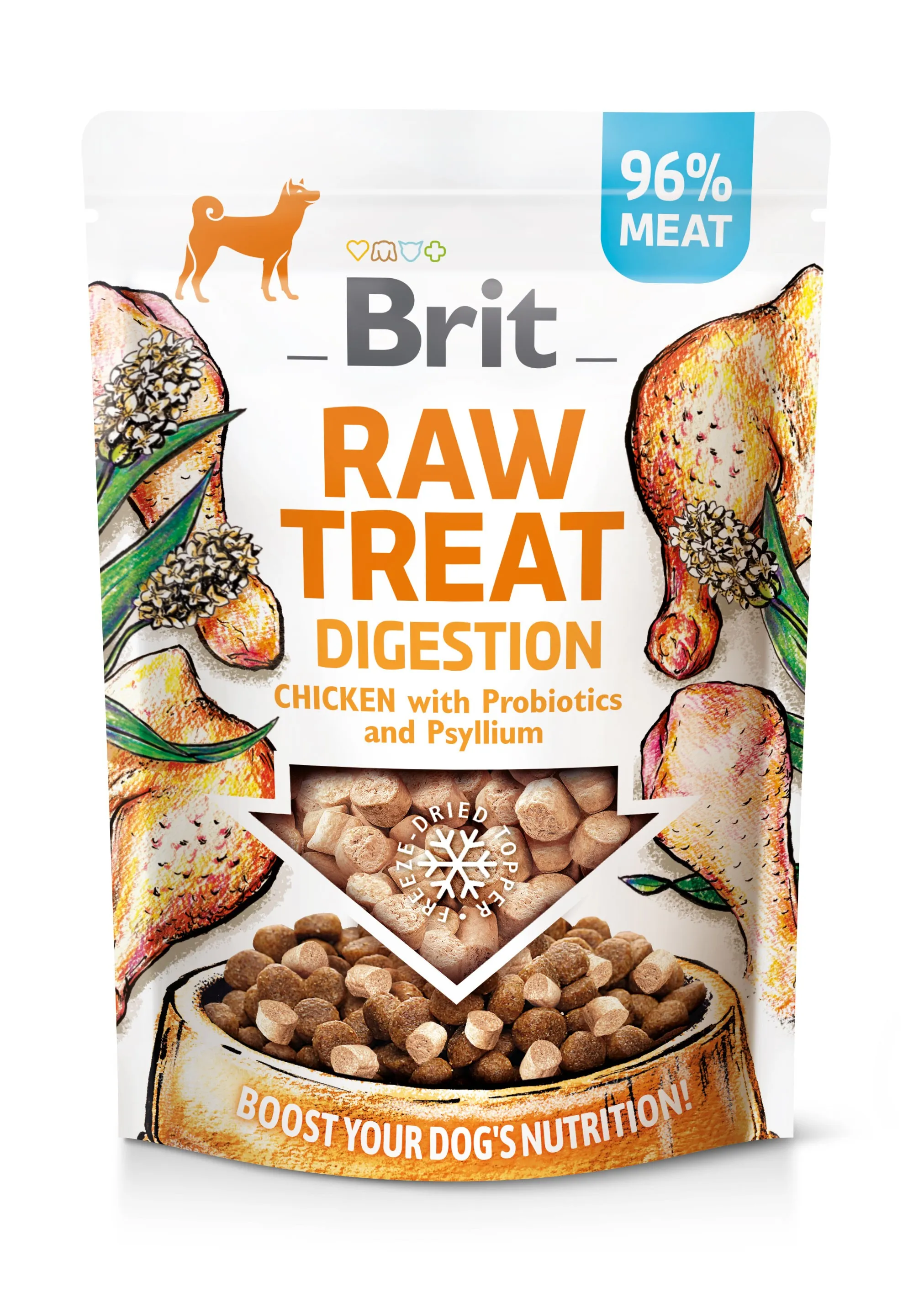 Brit Raw Treat freeze-dried Digestion лакомство для собак для пищеварения, курица - 40 г
