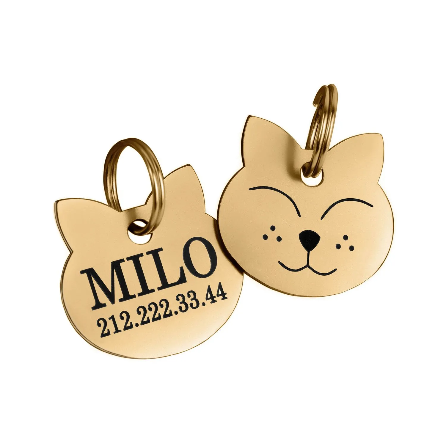 BronzeDog Адресник для кошек Позолота Тип 2 S