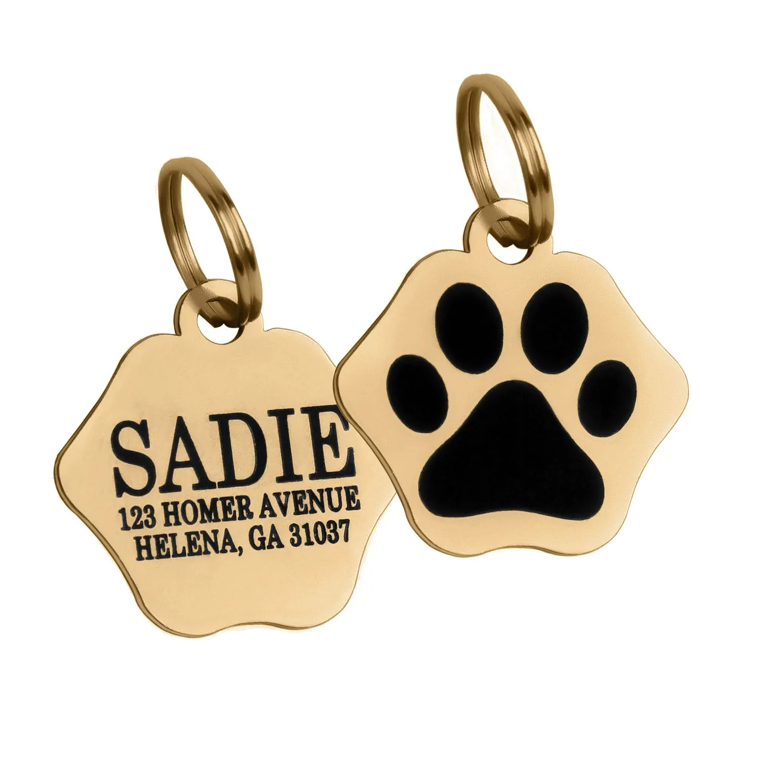 BronzeDog Адресник для Кошек Позолота Тип 3 S