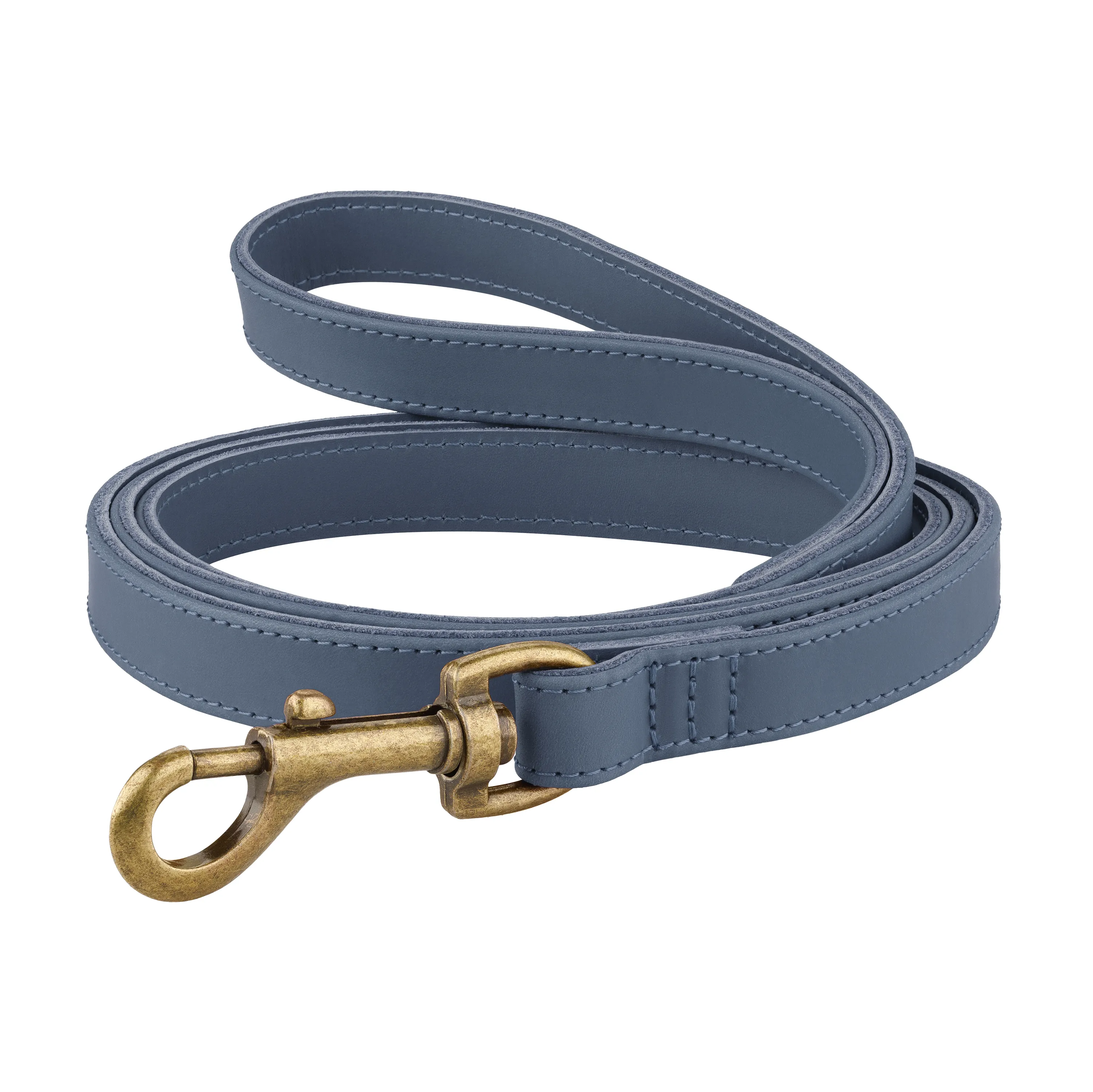 BronzeDog Antiq Поводок для собак кожаный деним M