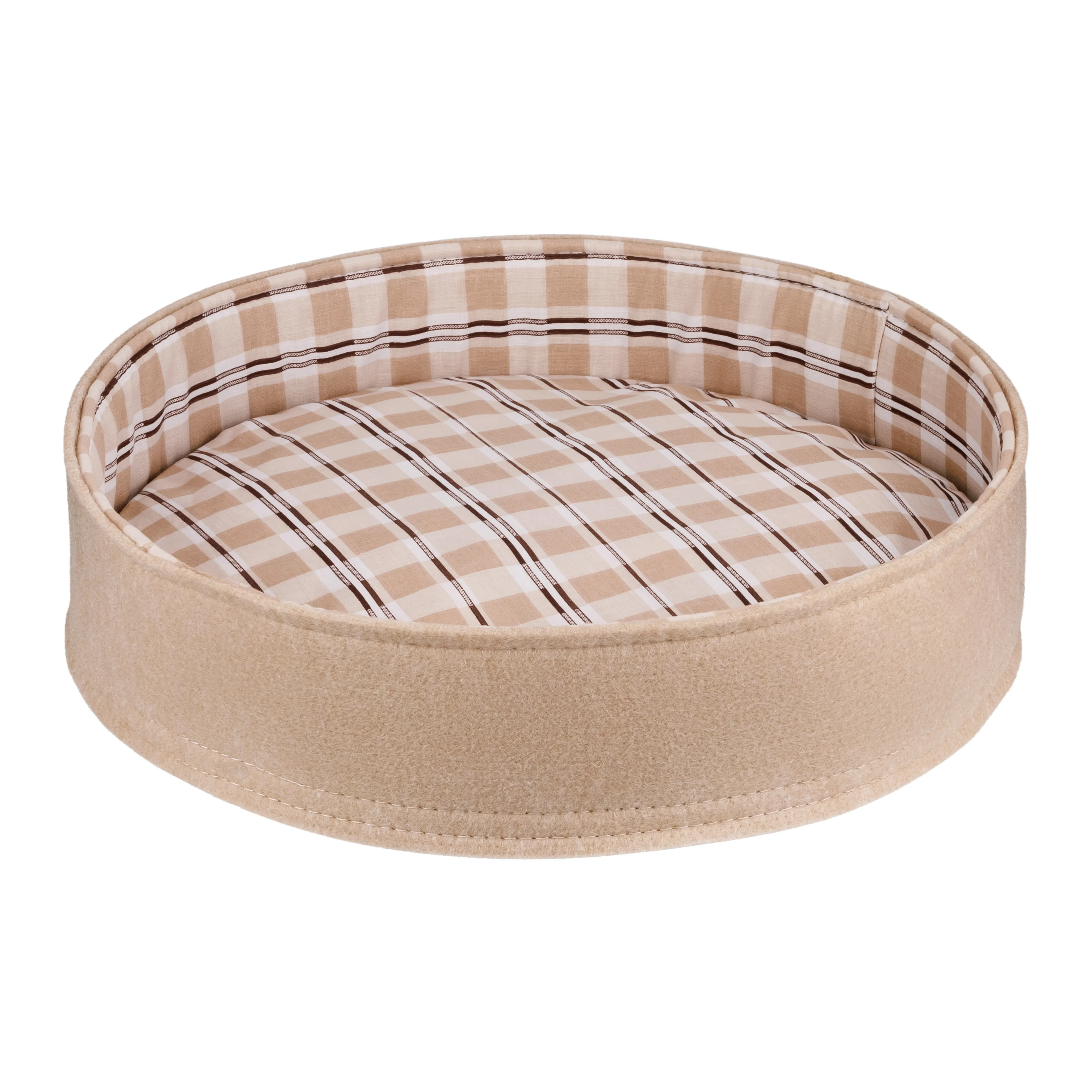 Bronzedog Лежак для Животных войлок+бязь Круглая Бежева XL