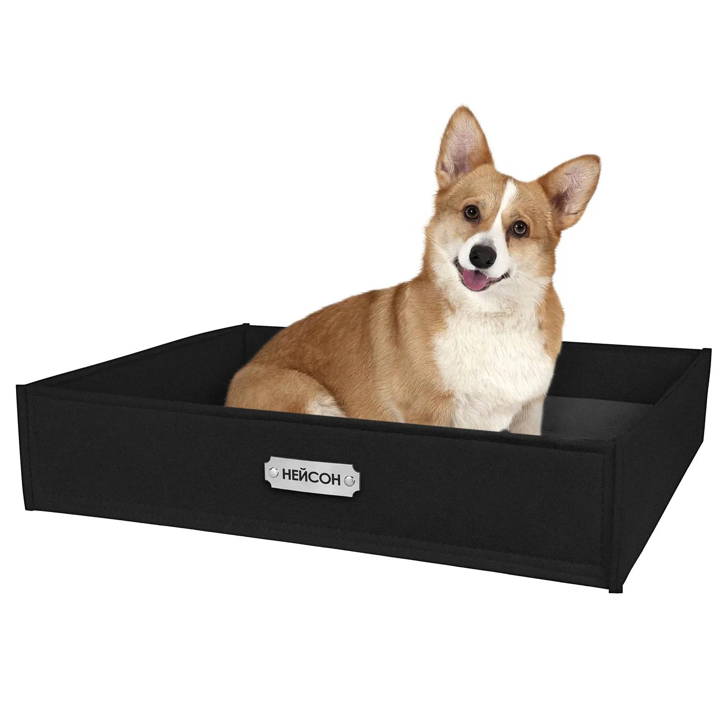 BronzeDog Лежак для Животных Прямоугольный Черный L