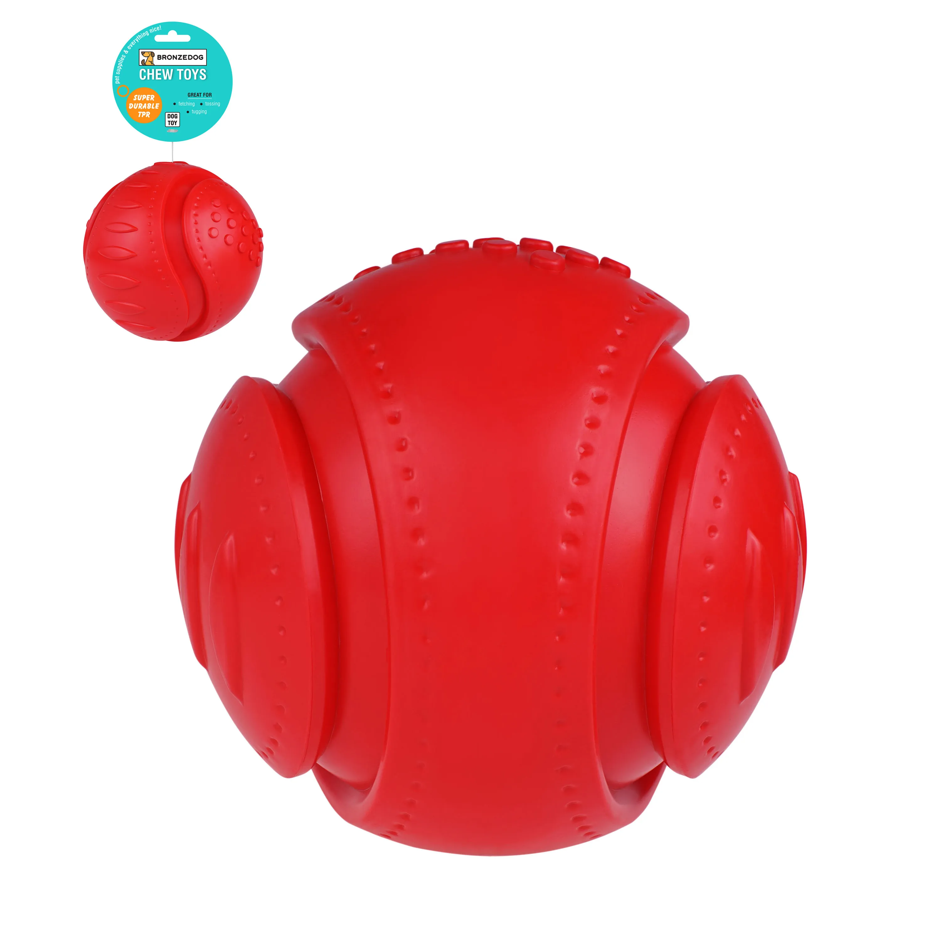 Bronzedog CHEW Игрушка для собак Звуковой футбольный мяч красный 15,2 см L