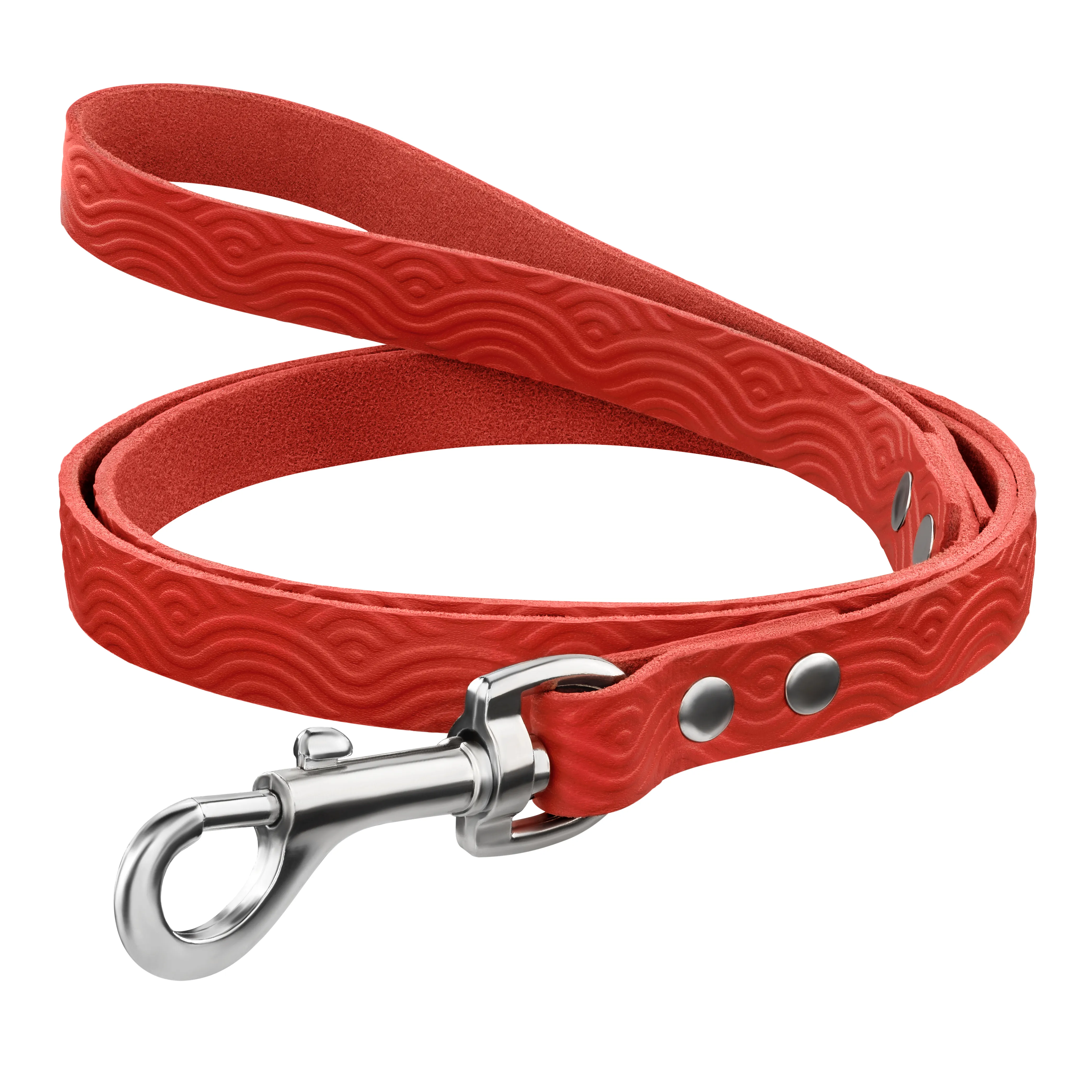 BronzeDog Classic Поводок для Собак Кожаный с тиснением Красный 2XS