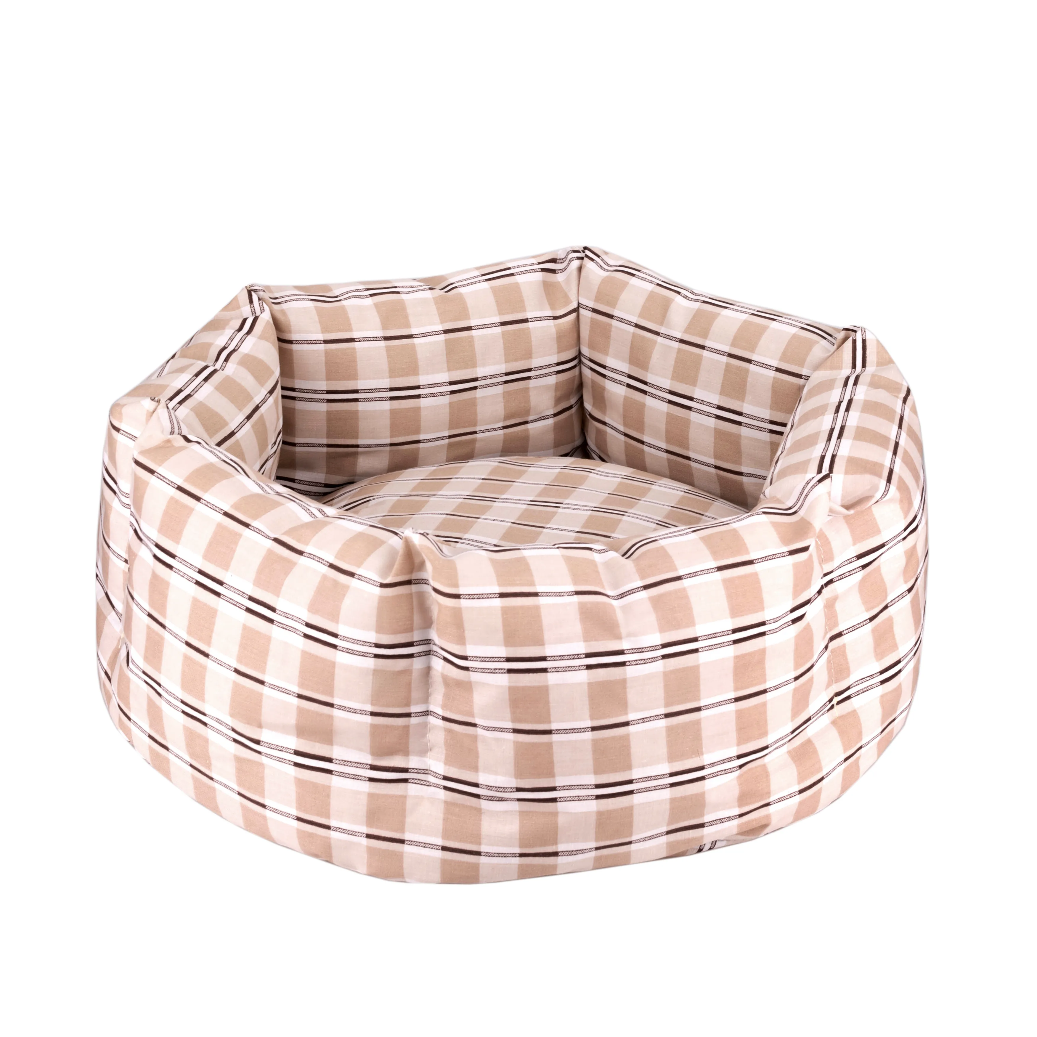BronzeDog Comfort Лежак для Тварин Круглий Бежевий M