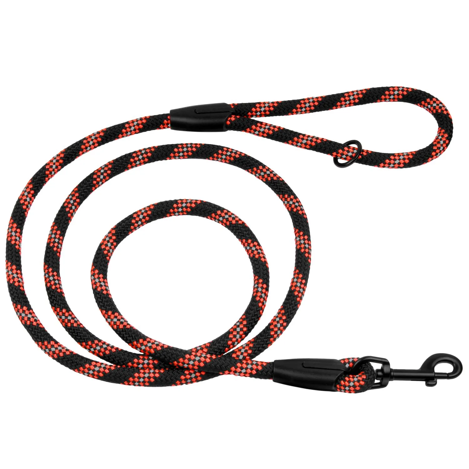 Bronzedog поводок для собак из альпинистского шнура светоотражающий (цвет: черно-оранжевый; размер: S/М)