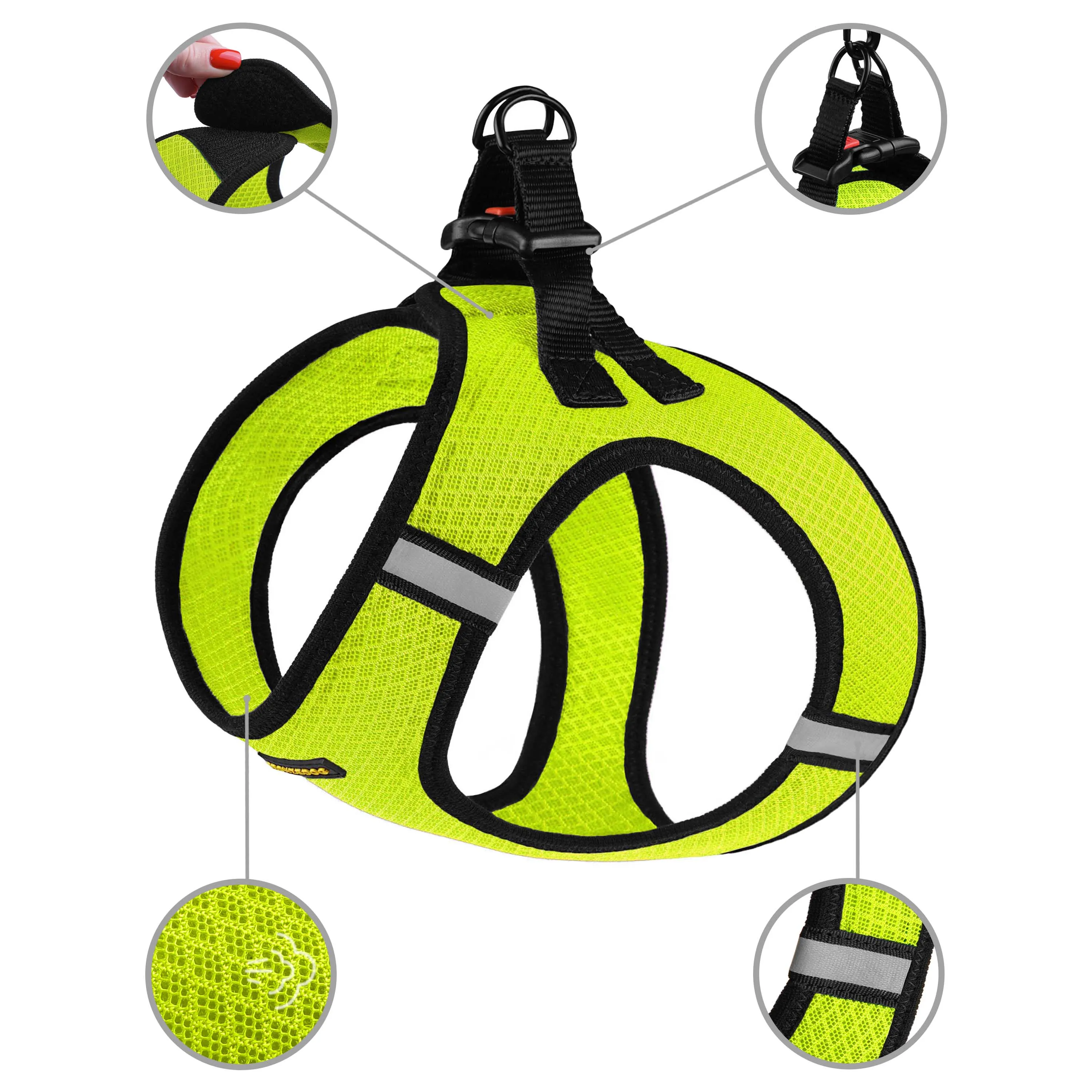 Bronzedog Mesh Vest 3D Шлей для собак сетка лимонная XS