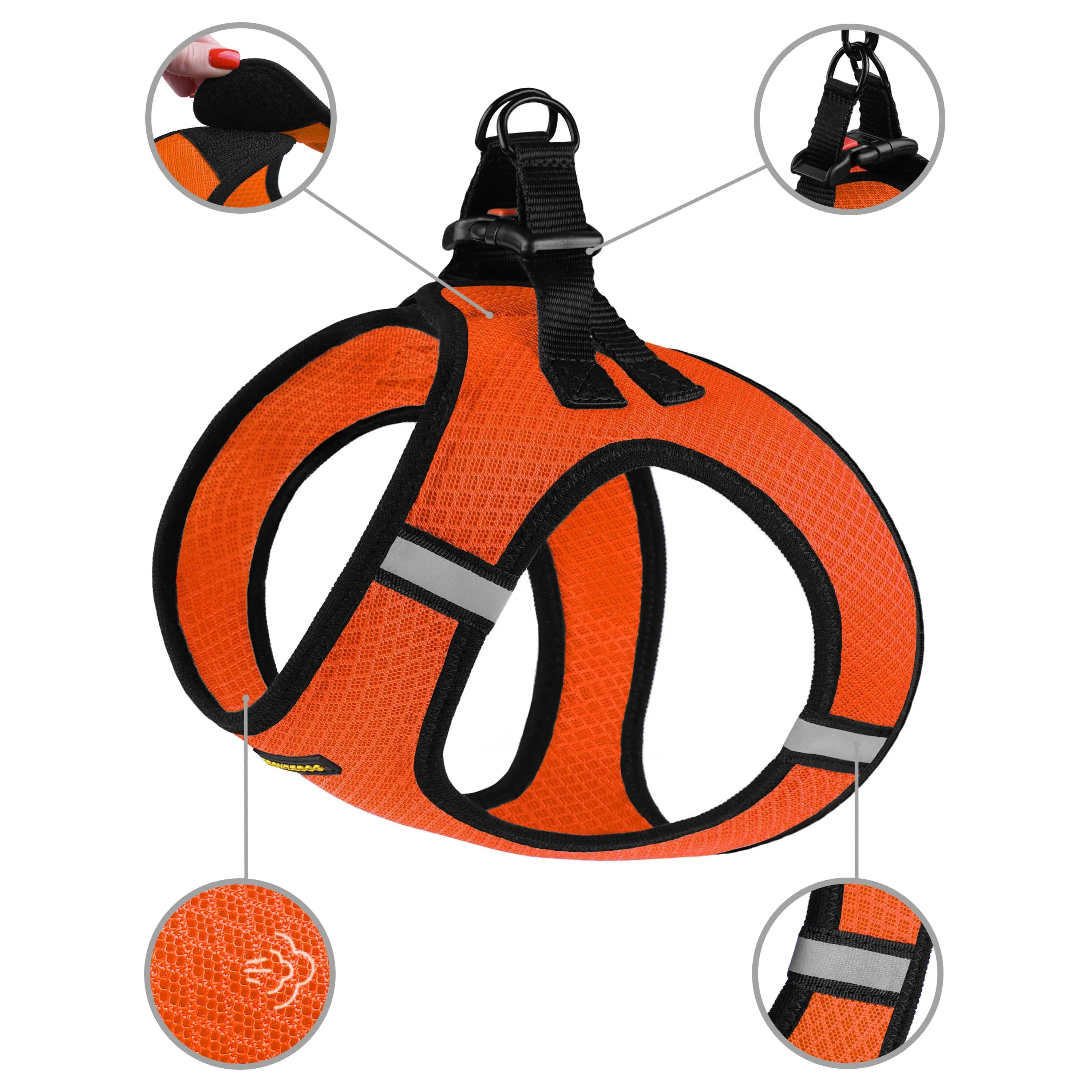 Bronzedog Mesh Vest 3D Шлей для собак сетка оранжевая 3XS