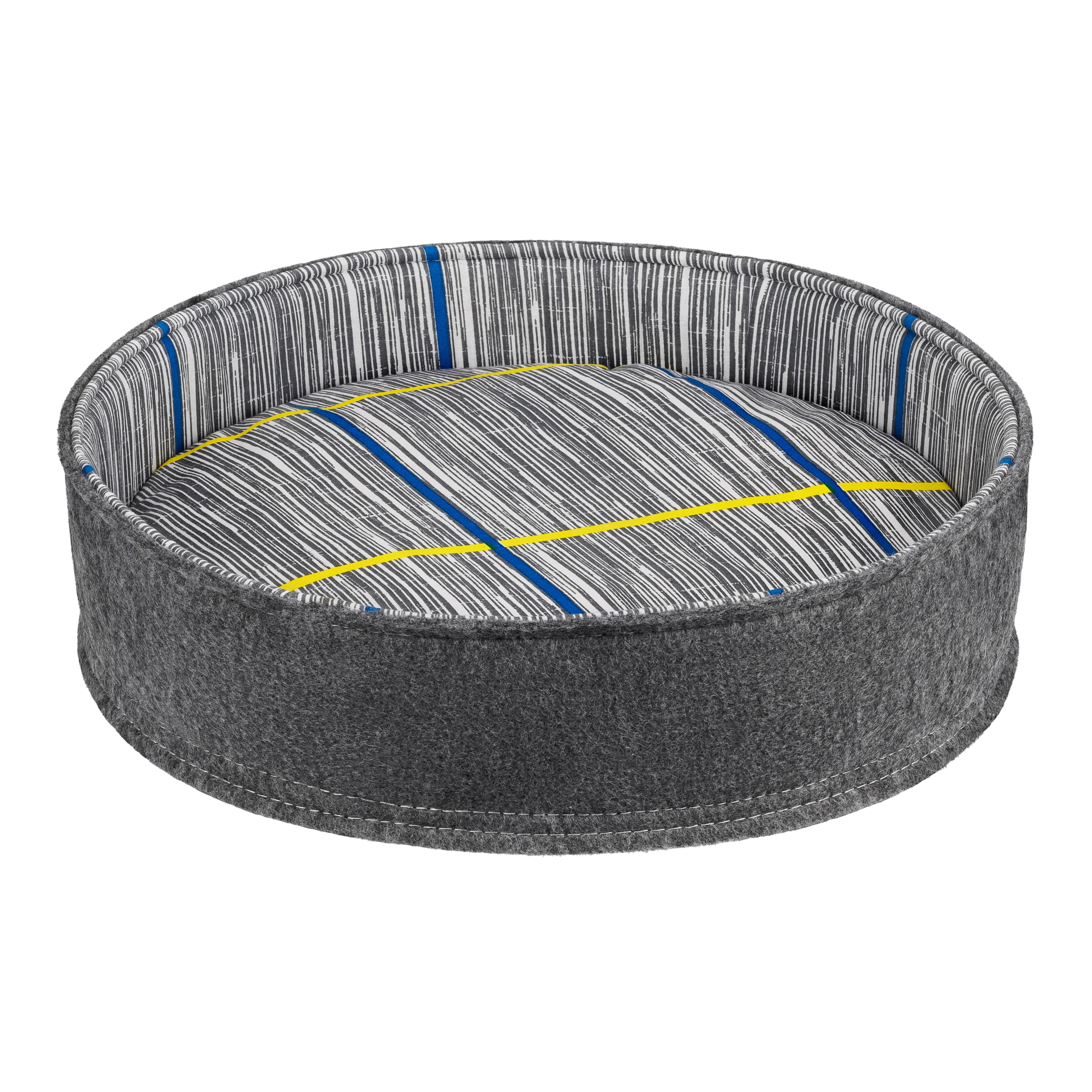 Bronzedog Лежак для Животных войлок+бязь Круглый Серый S