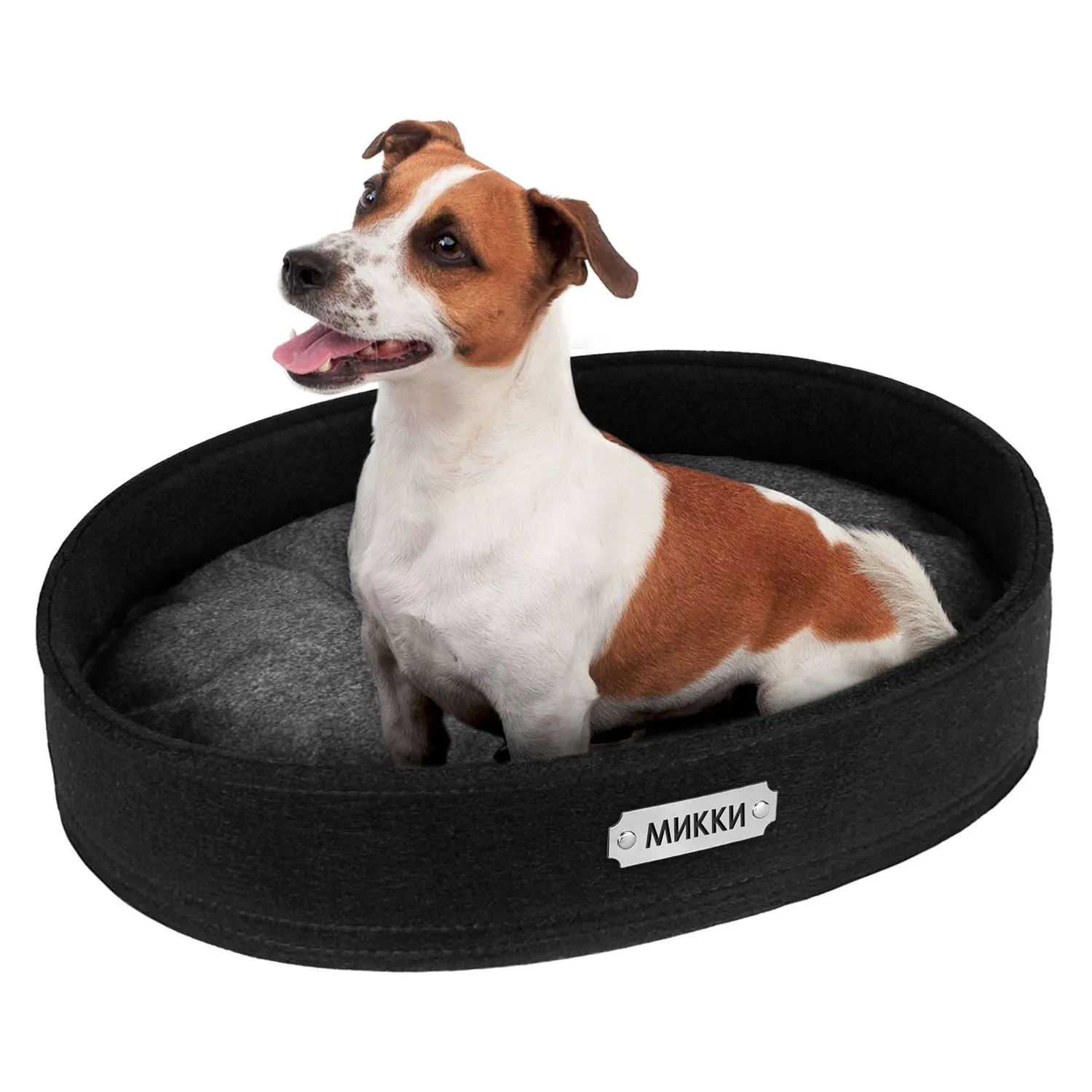 BronzeDog Лежак для Животных Овальный Черный XS
