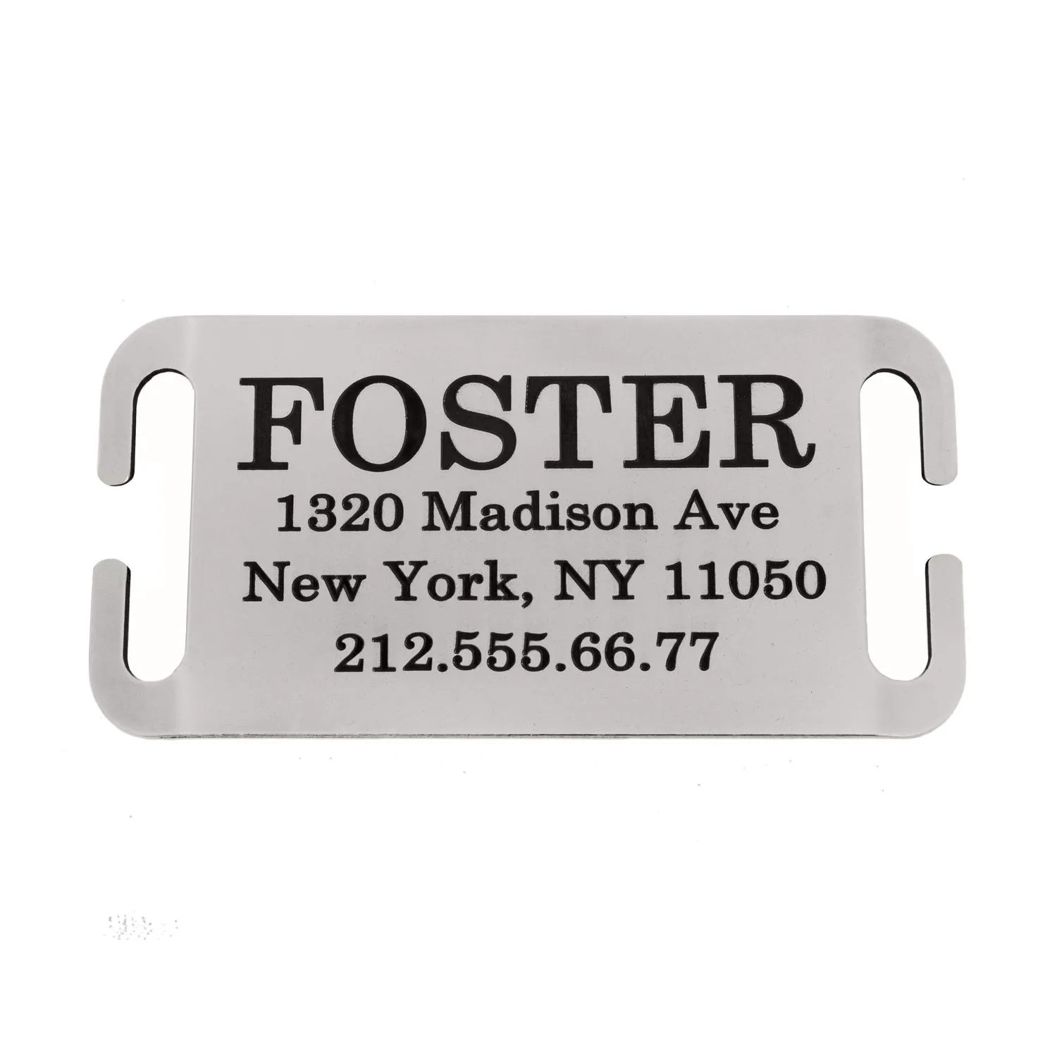 Bronzedog Адресникник для собак из нержавеющей стали Слайдер открытый (размер: M)