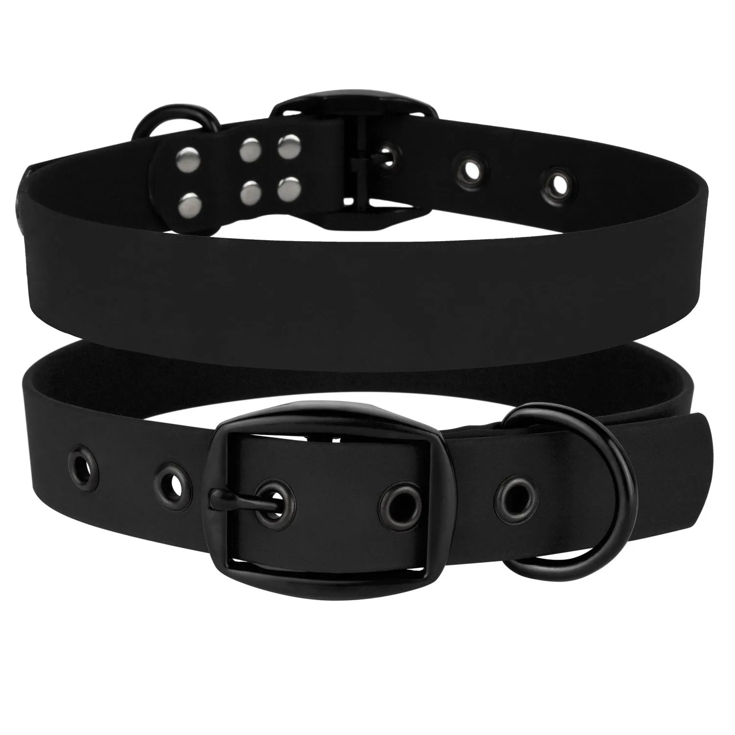 BronzeDog Surf Нашийник для Собак Водовідштовхуючий із Захисним Полімерним Покриттям та Ремінною Пряжкою Чорний L