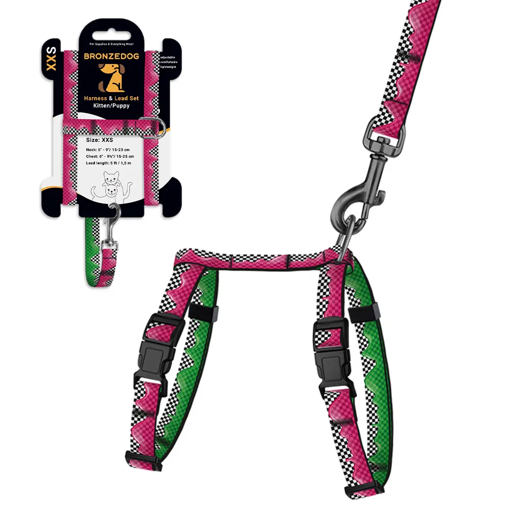BronzeDog Urban Art Шлей с Поводком для Кошек и Мелких Собак Пит-стоп XS