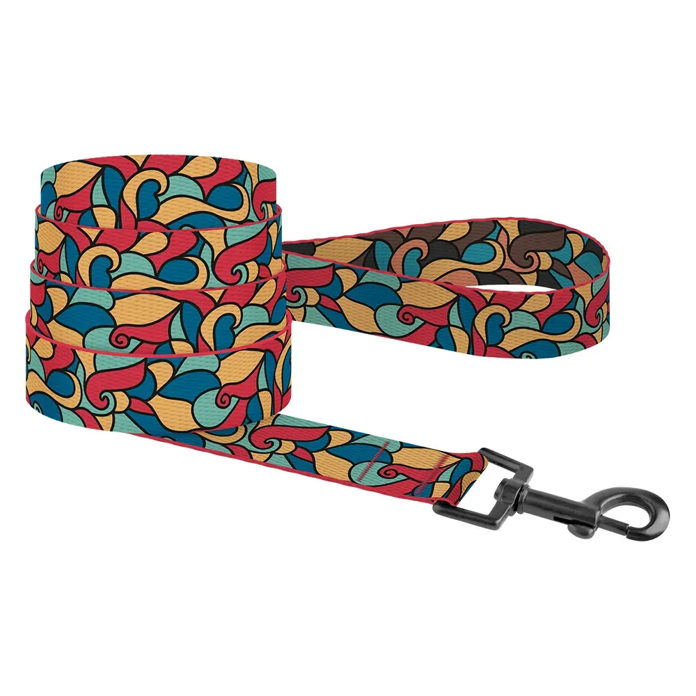 Bronzedog Urban Art нейлоновый поводок для собак "Витраж" (цвет: красный; размер: L; длина: 1,5 м)
