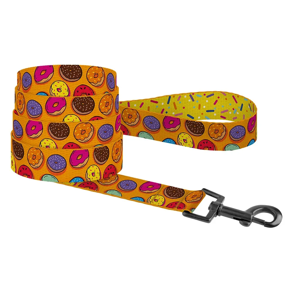 Bronzedog Urban Fruits нейлоновый поводок для собак "Пончики" (цвет: оранжевый; размер: XS; длина: 1,5 м)