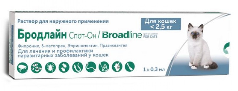 Merial Broadline спот-он против паразитов для кошек до 2,5 кг