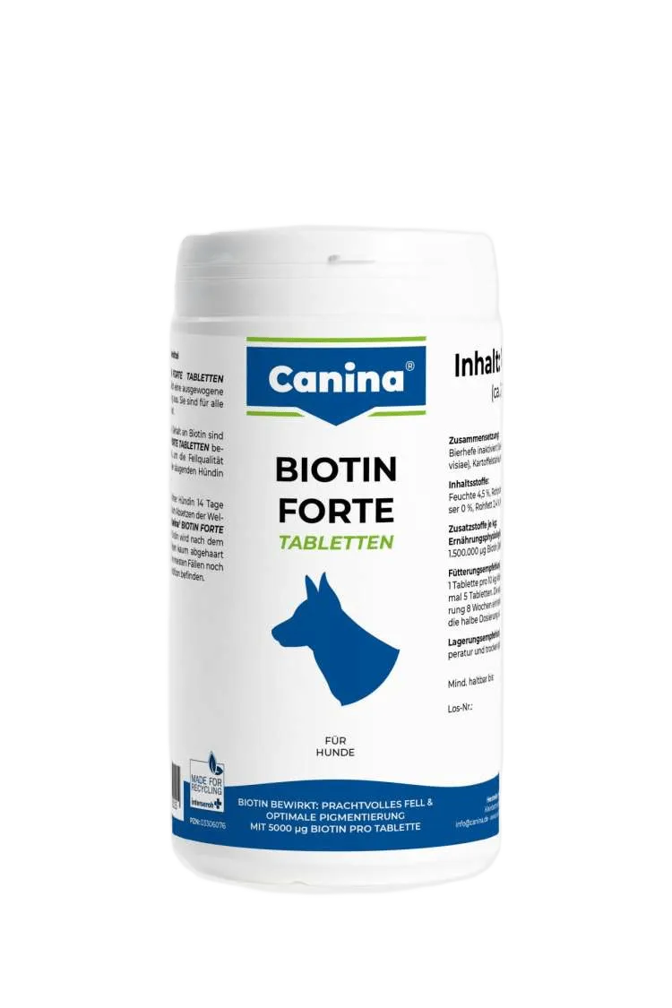 Canina Biotin Forte Tabletten витамины для собак, интенсивный курс для шерсти (210 табл) - 700 г