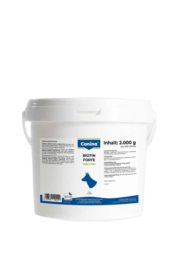 Canina Biotin Forte Tabletten витамины для собак, интенсивный курс для шерсти (600 табл) - 2 кг