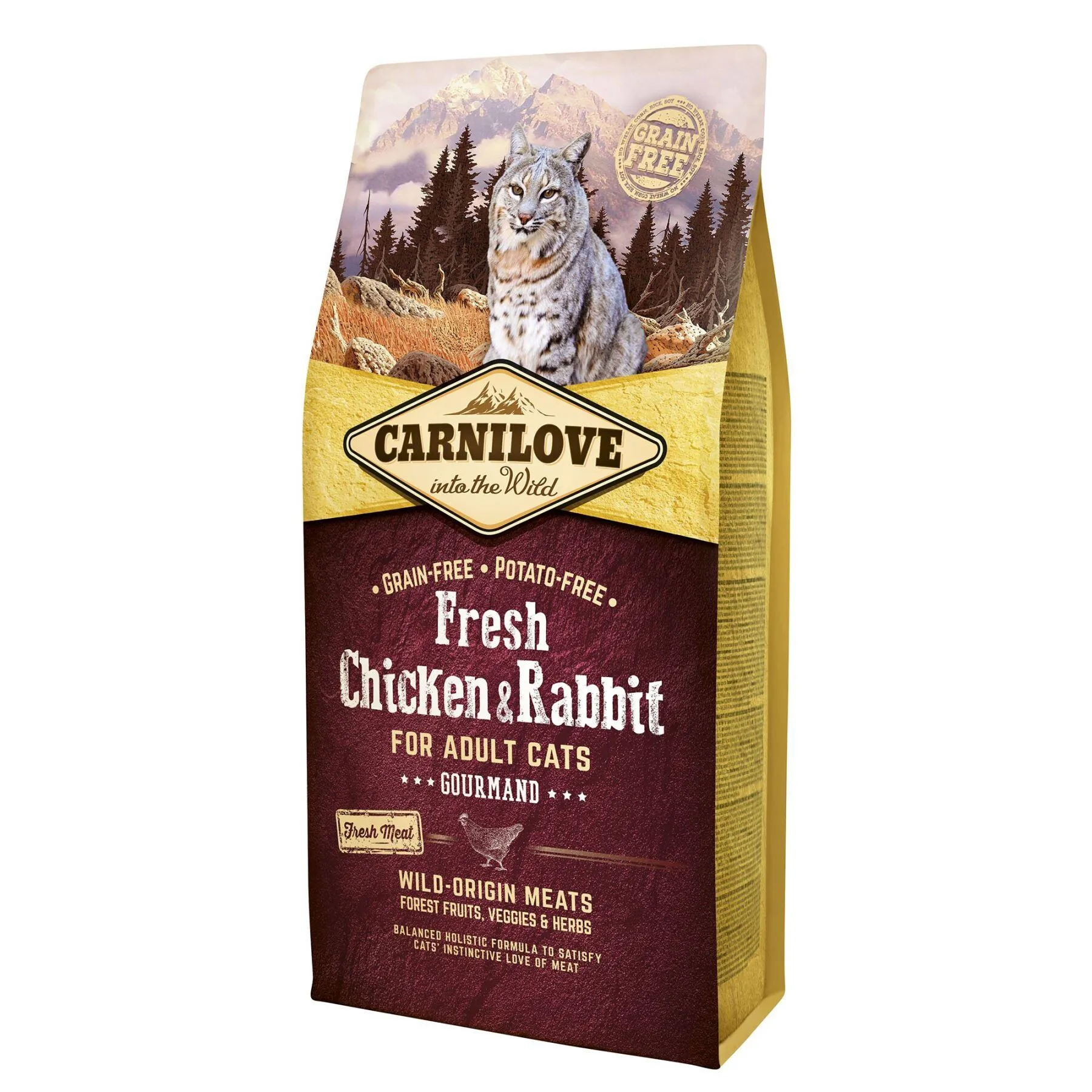 Carnilove Cat Adult Fresh Chicken & Rabbit сухой корм для взрослых кошек, курица и кролик - 6 кг