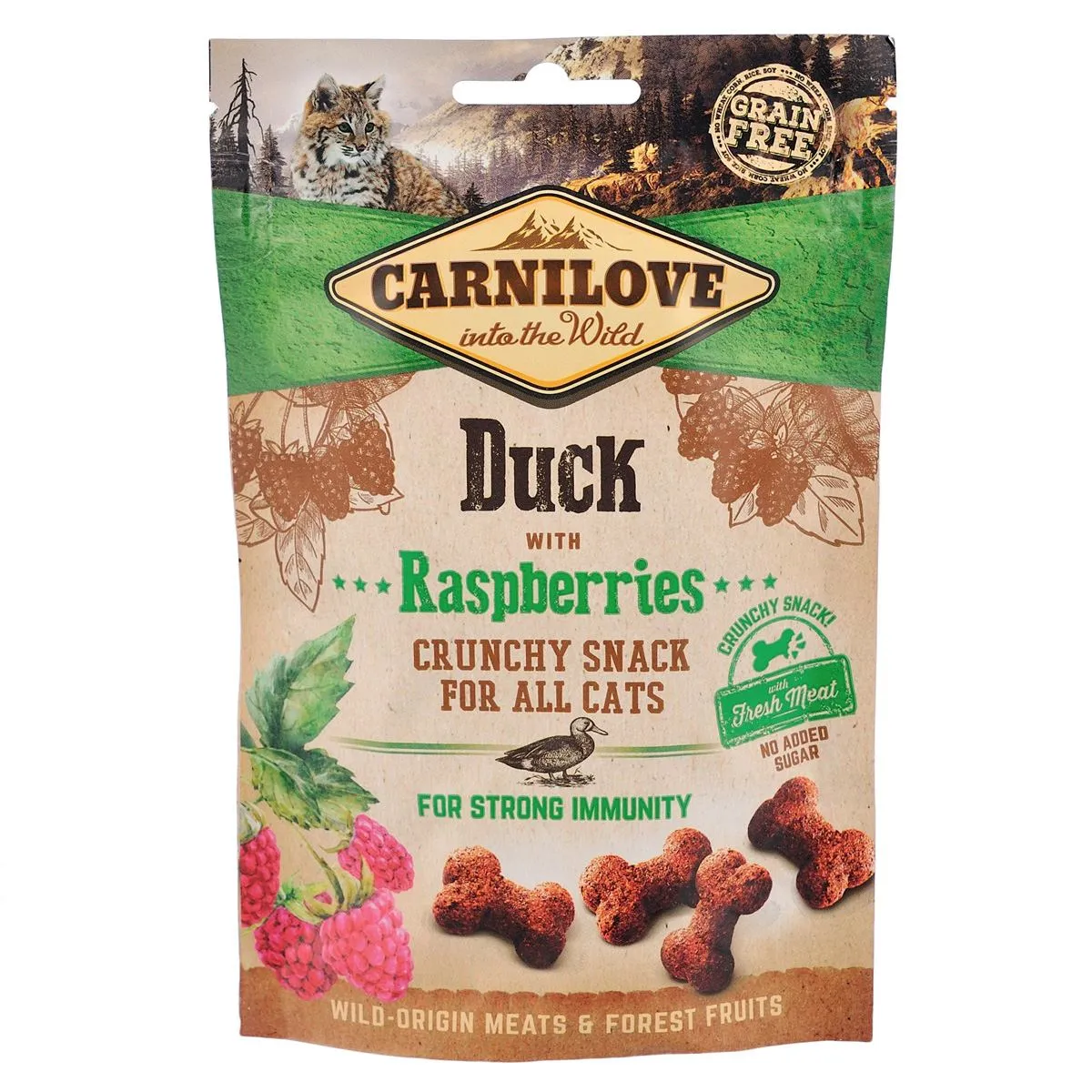 Carnilove Cat Crunchy Snack ласощі для котів, качка та малина - 50 г