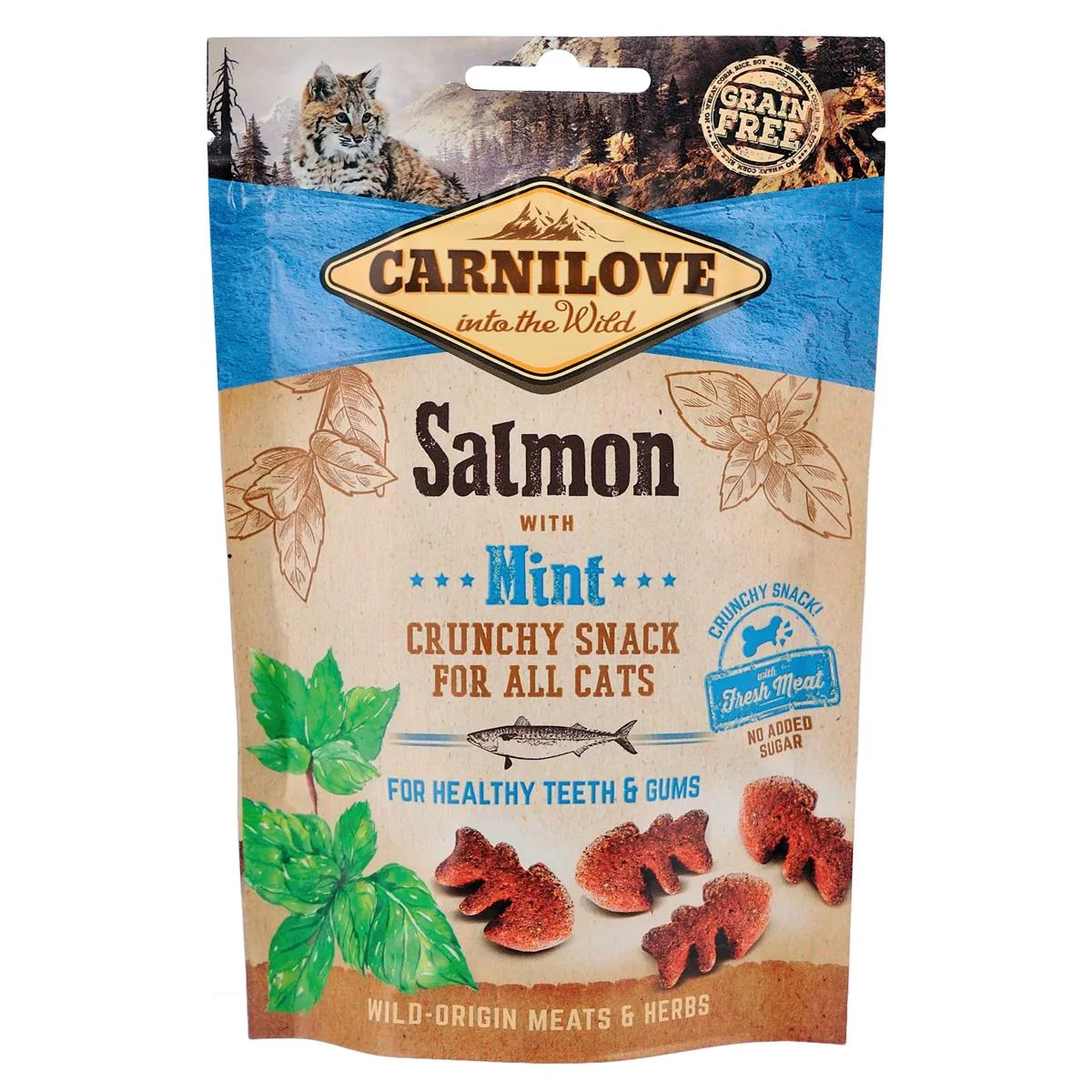 Carnilove Cat Crunchy Snack ласощі для котів, лосось та м'ята - 50 г