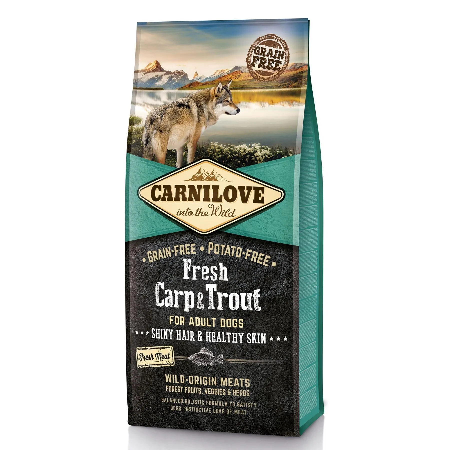 Carnilove Dog Adult Fresh Carp & Trout сухой корм для взрослых собак всех пород, рыба – 12 кг