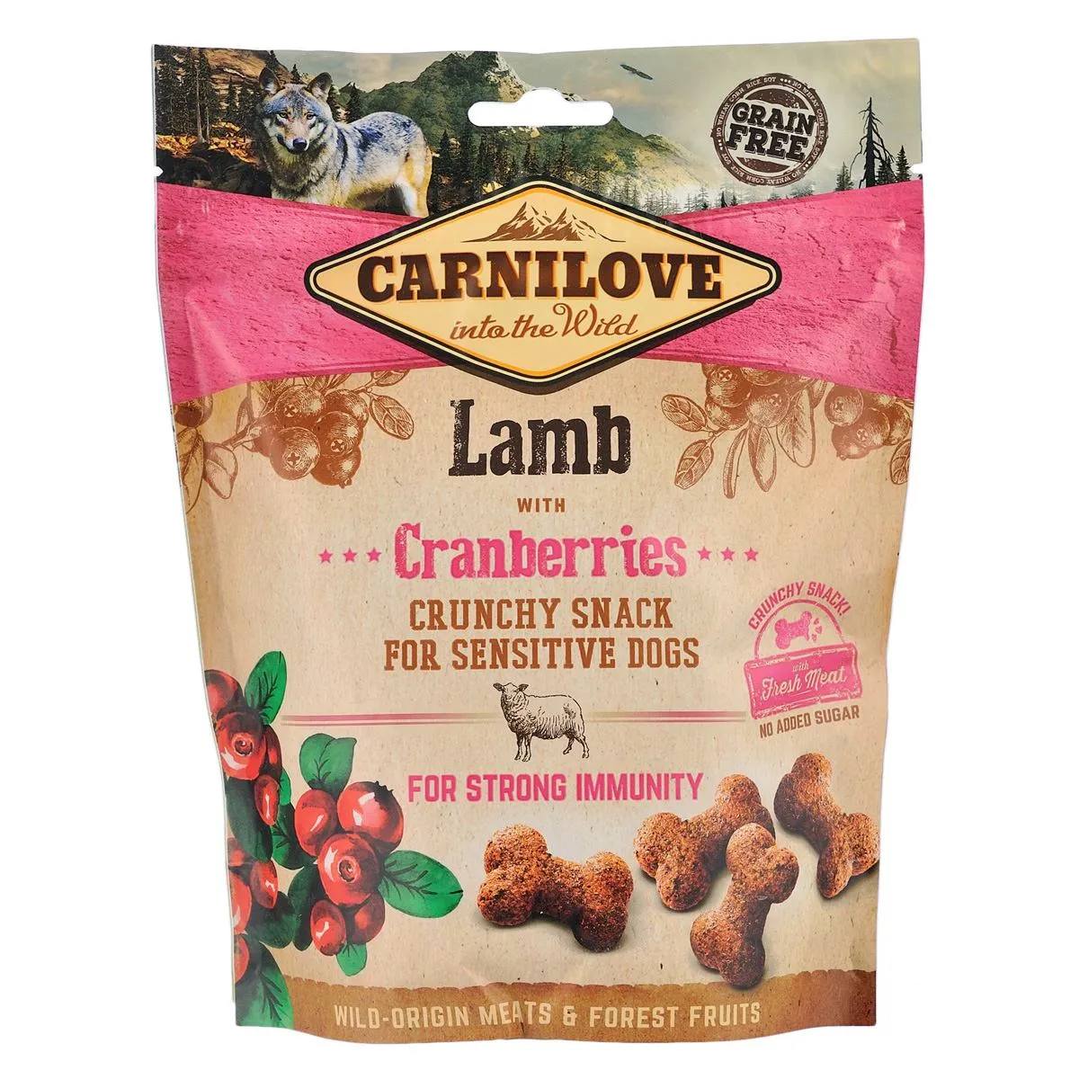 Carnilove Dog Crunchy Snack лакомство для собак, ягненок и клюква - 200 г