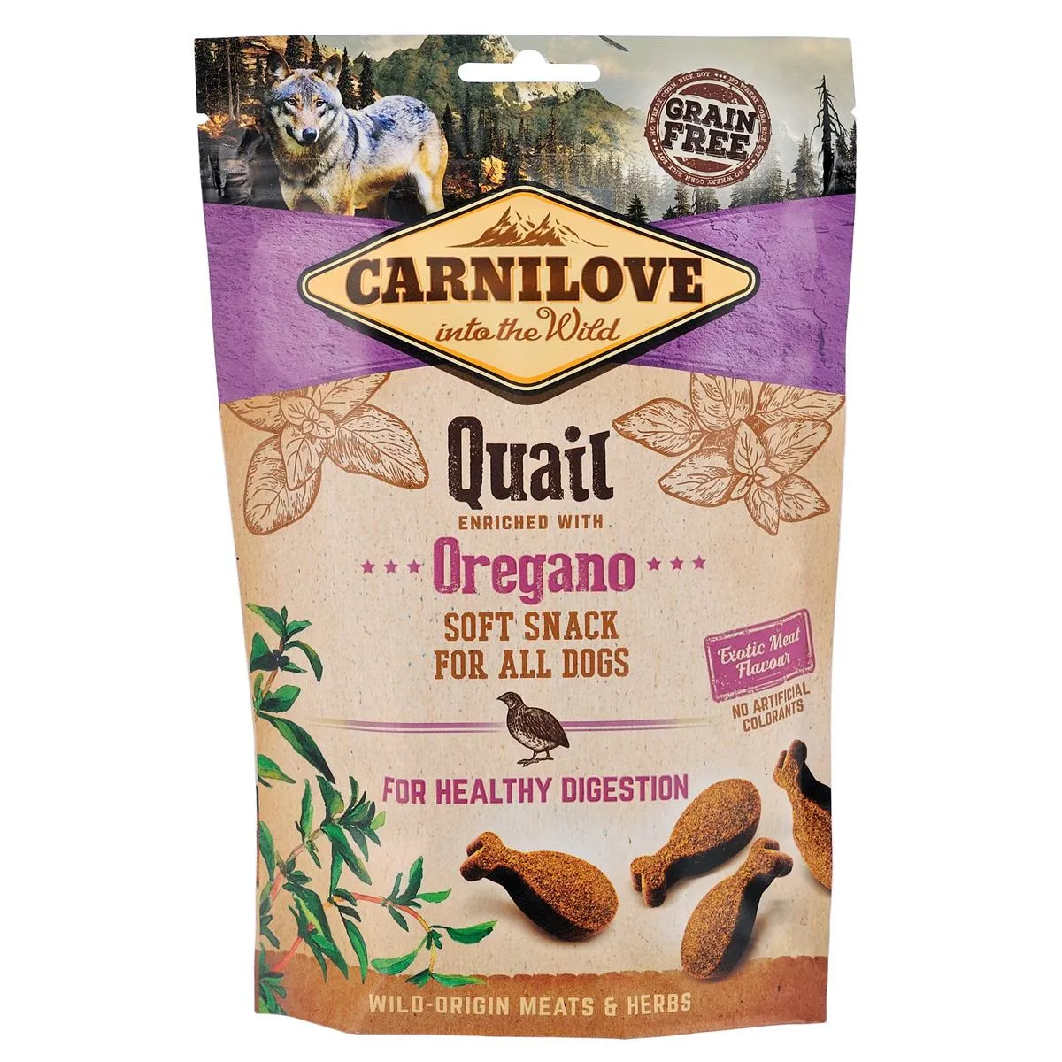 Carnilove Dog Semi Moist лакомство для собак, перепелка и орегано - 200 г