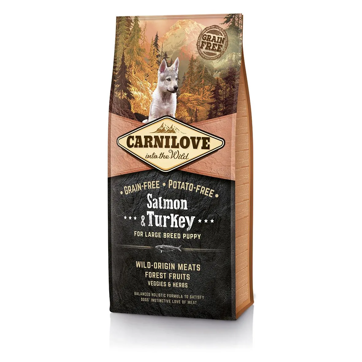 Carnilove Puppy Large Breed Salmon & Turkey сухой корм для щенков и молодых собак больших пород, лосось и индейка - 12 кг