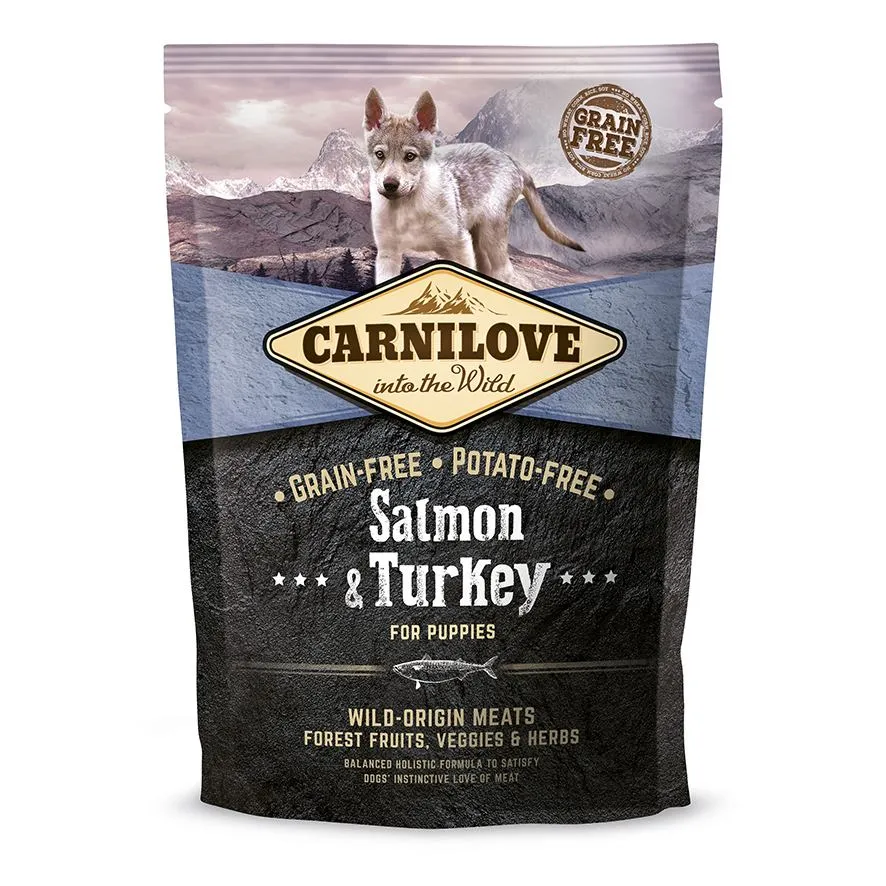 Carnilove Puppy Salmon & Turkey сухой корм для щенков всех пород, лосось и индейка – 1,5 кг
