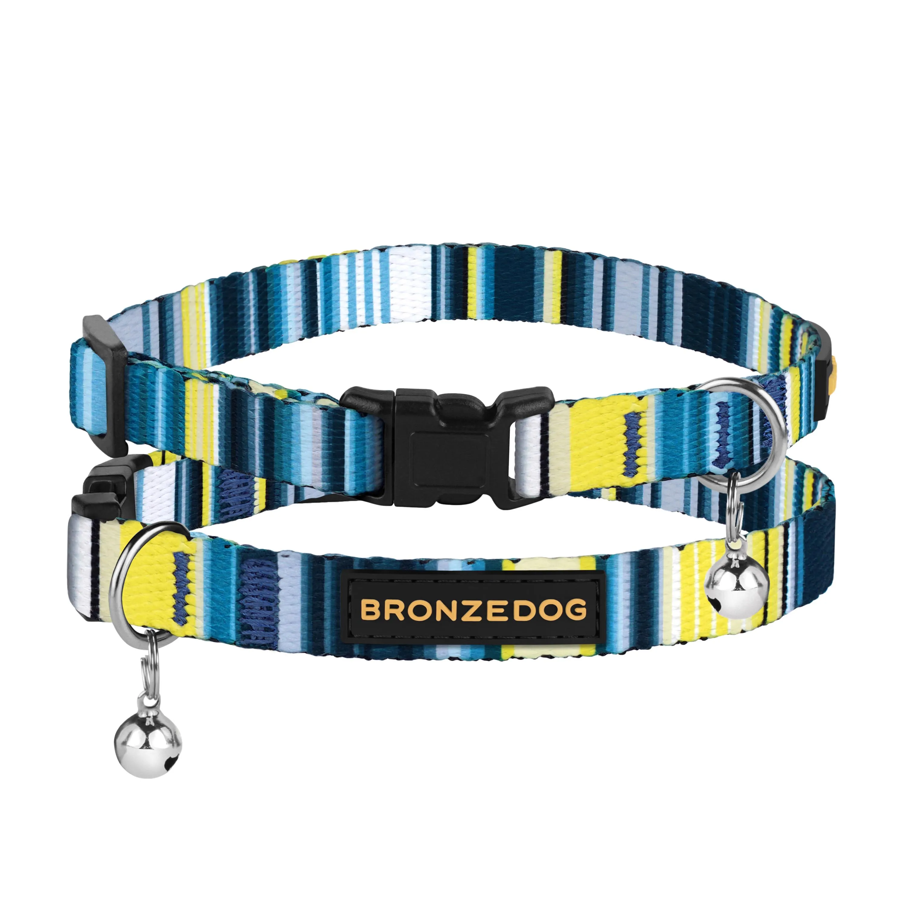 Bronzedog Urban West Ошейник для Кошек Нейлоновый с Пластиковой Пряжкой и Колокольчиком Синий XS