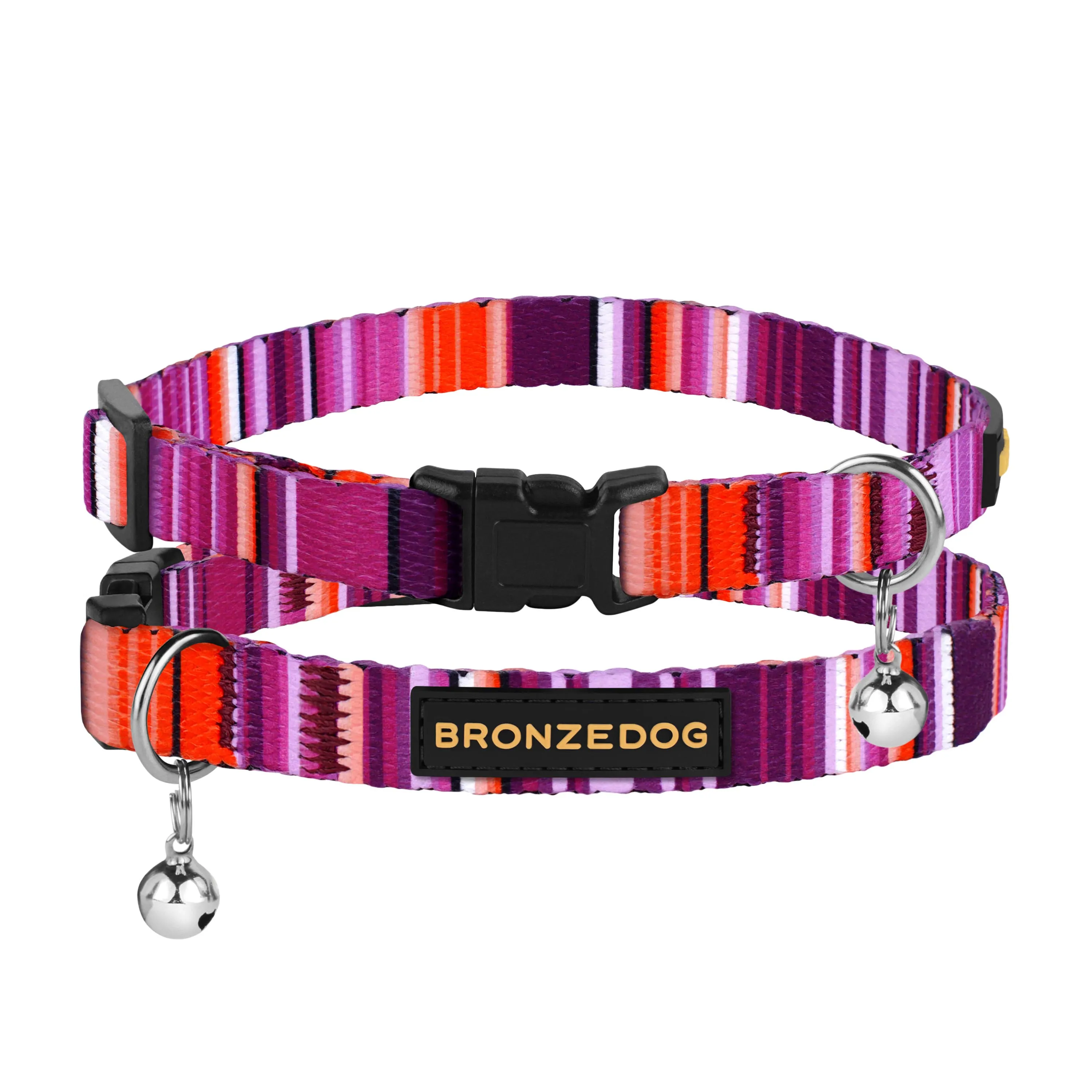 Bronzedog Urban West Ошейник для Кошек Нейлоновый с Пластиковой Пряжкой и Колокольчиком Фиолетовый XS