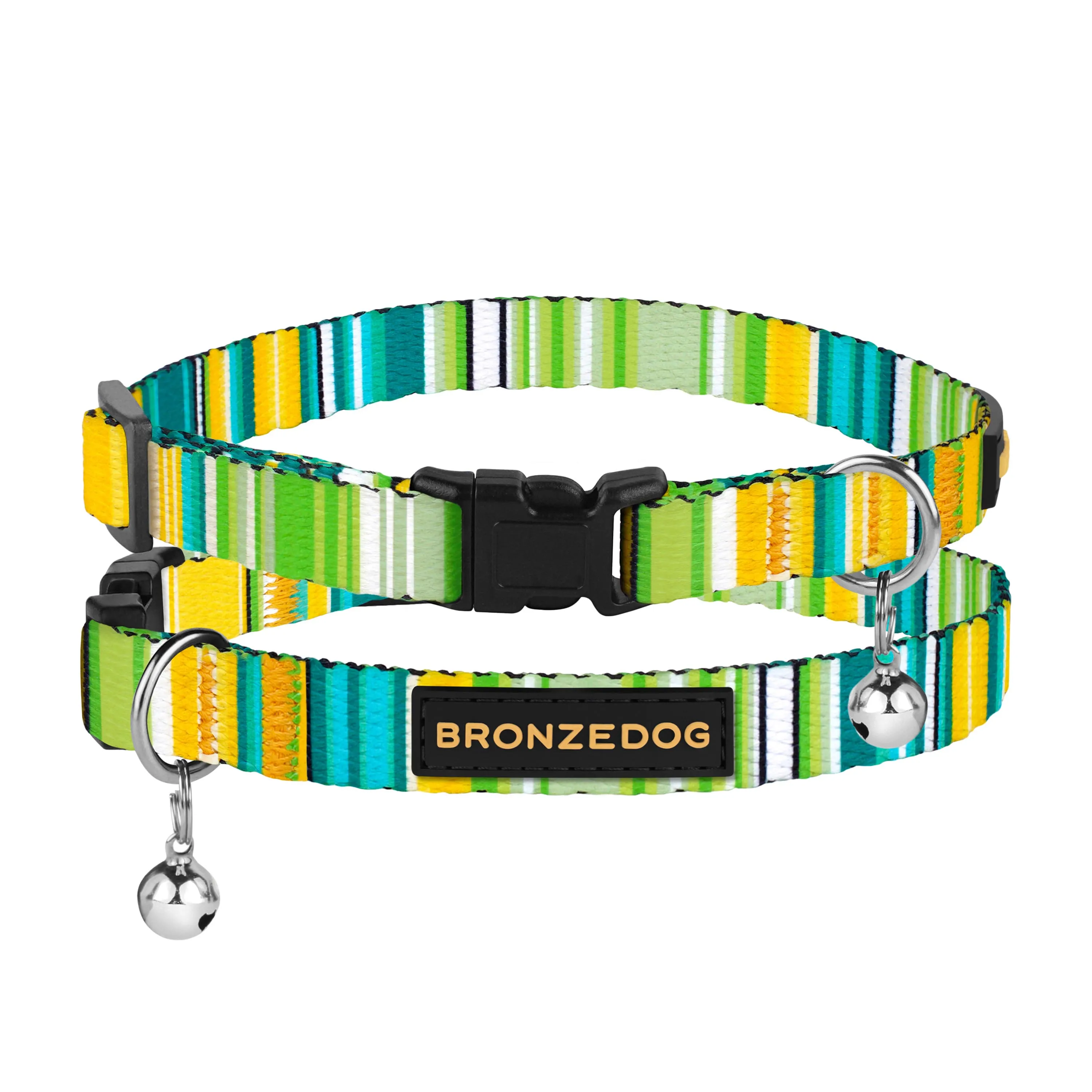 Bronzedog Urban West Ошейник для Кошек Нейлоновый с Пластиковой Пряжкой и Колокольчиком Салатовый XS