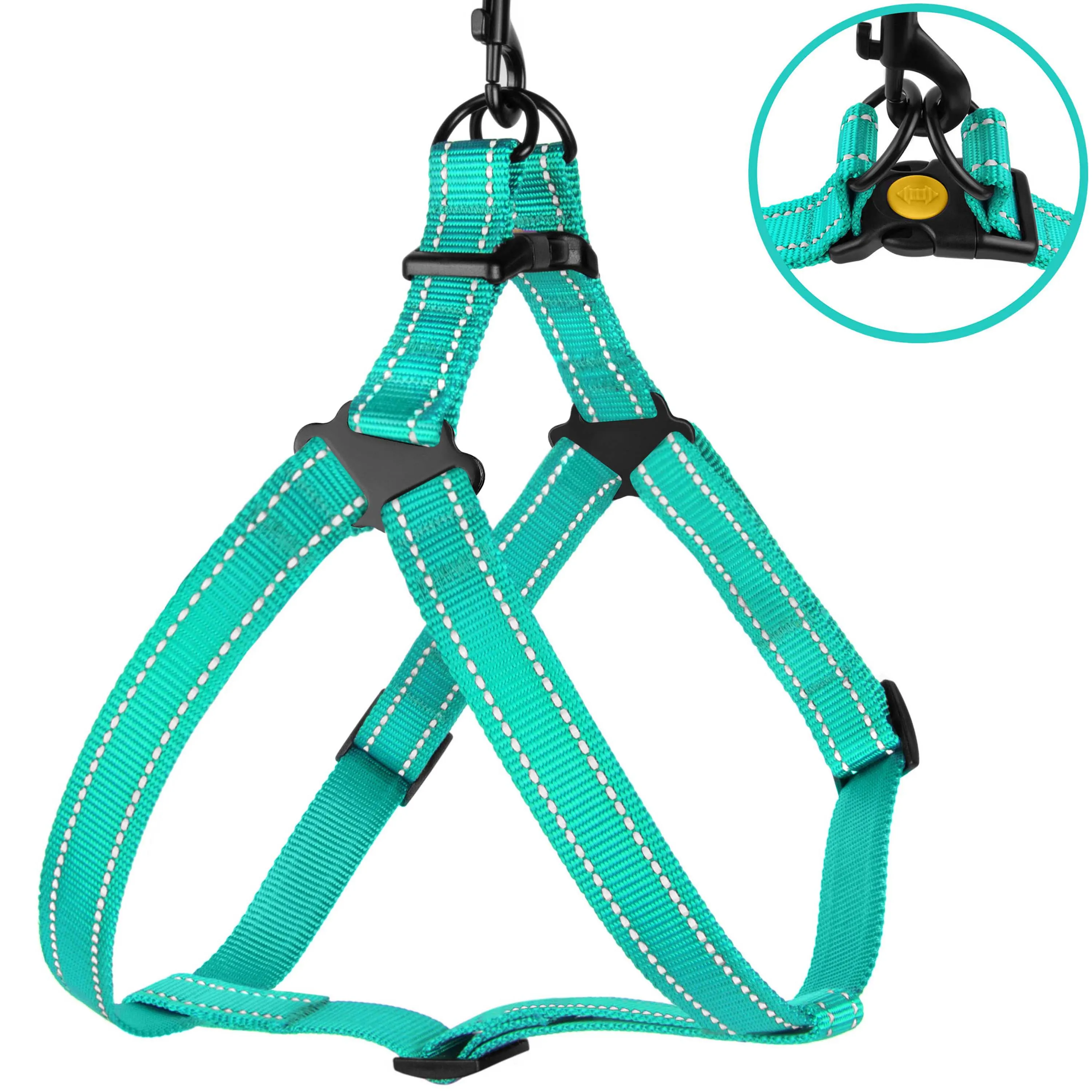 BronzeDog Active Шлея для Собак Нейлонова зі Світловідбиттям Ментолова L