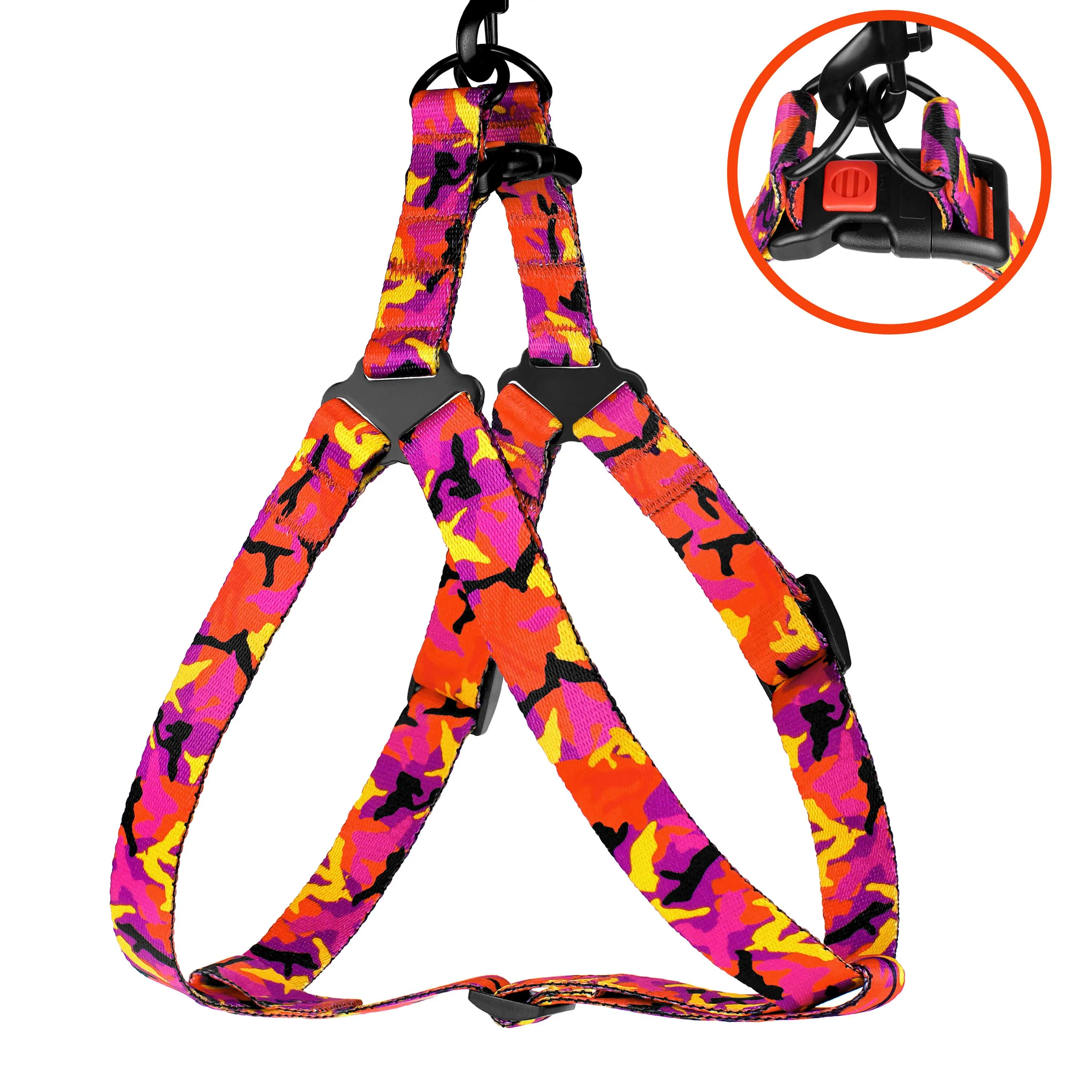 BronzeDog Urban Camo Шлея для Собак Нейлоновая Розовая L