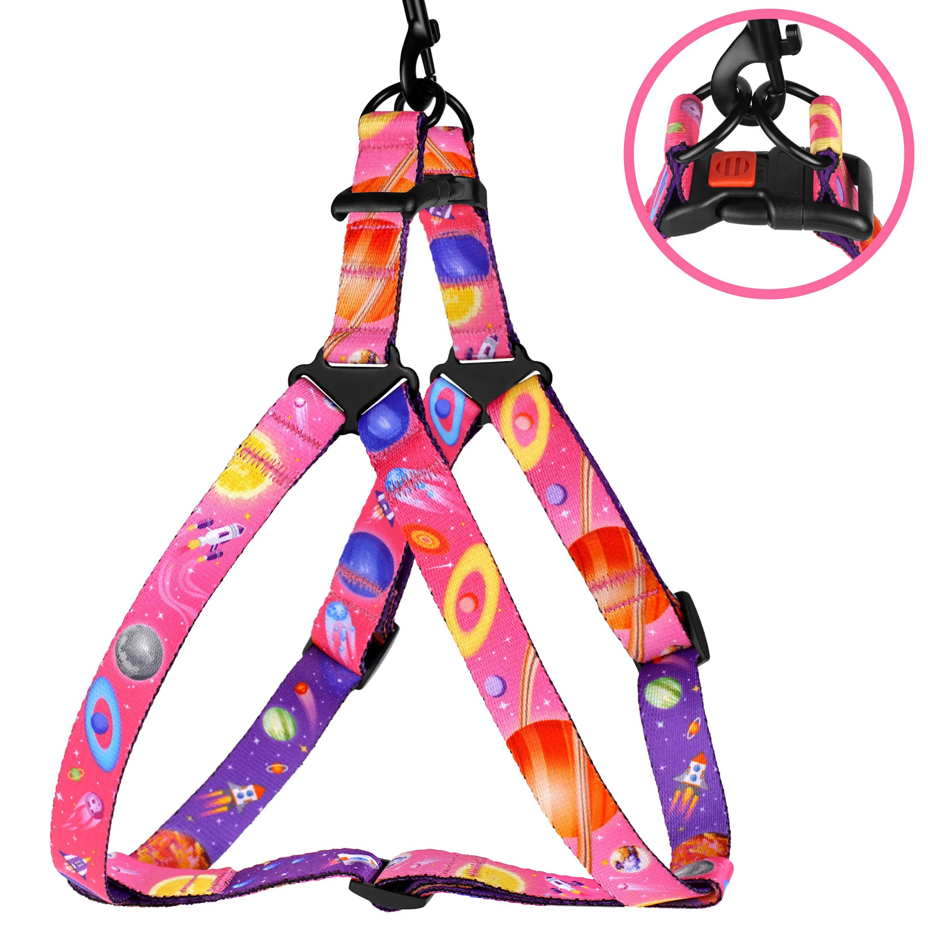 BronzeDog Urban Cosmos Шлея для собак нейлоновая Розовая L