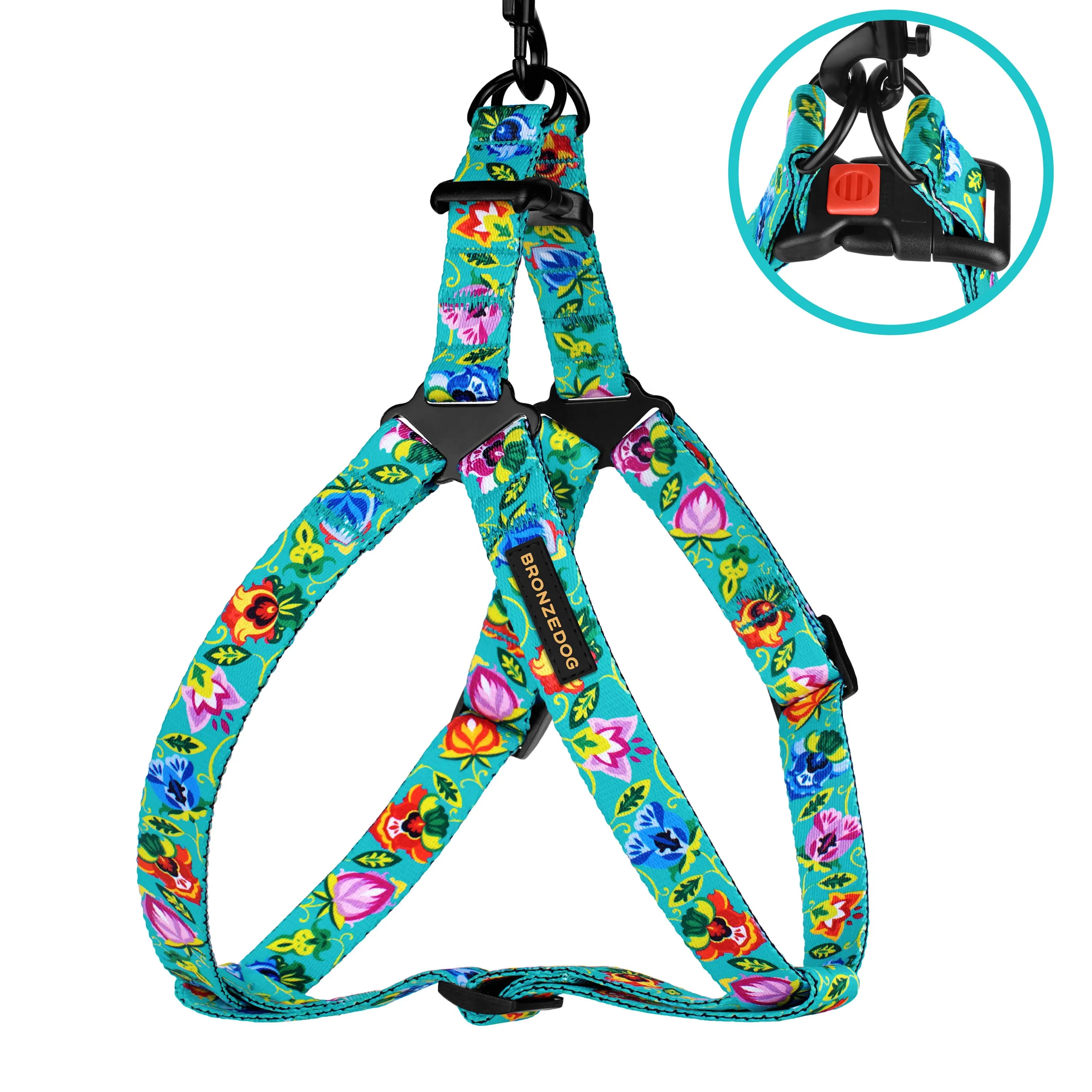 BronzeDog Urban Folk Шлея для Собак Нейлонова с Металлической Фурнитурой Ментолова L