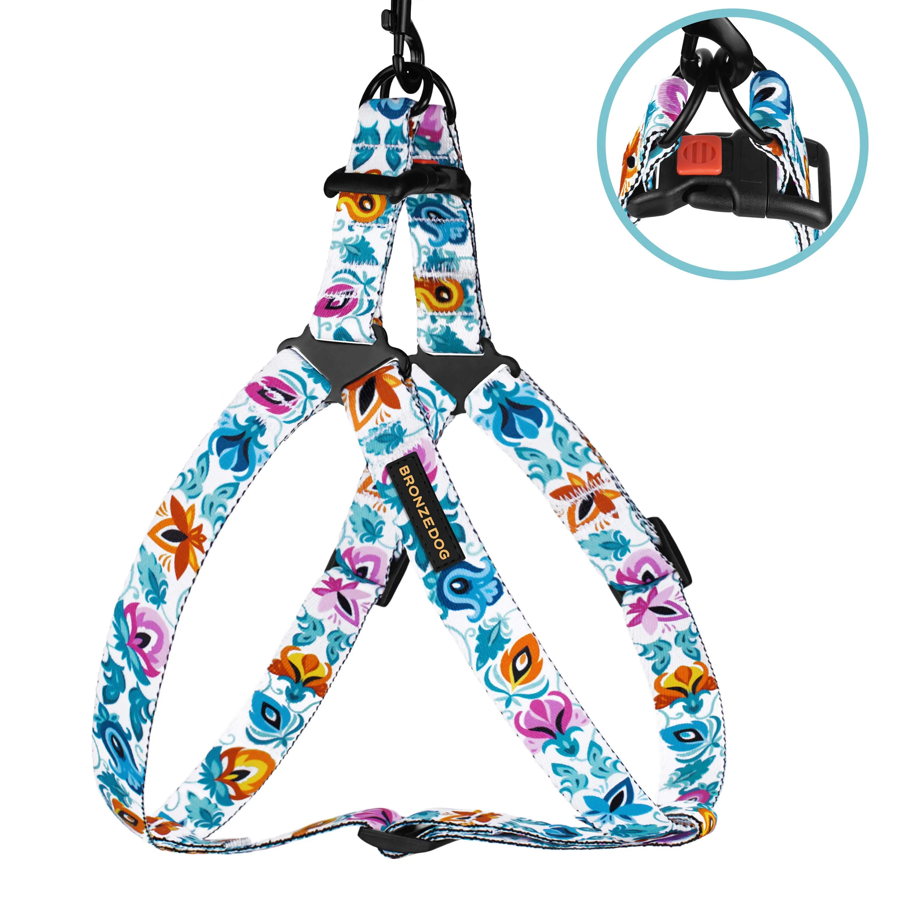 BronzeDog Urban Folk Шлея для Собак Нейлонова с Металлической Фурнитурой Белая L