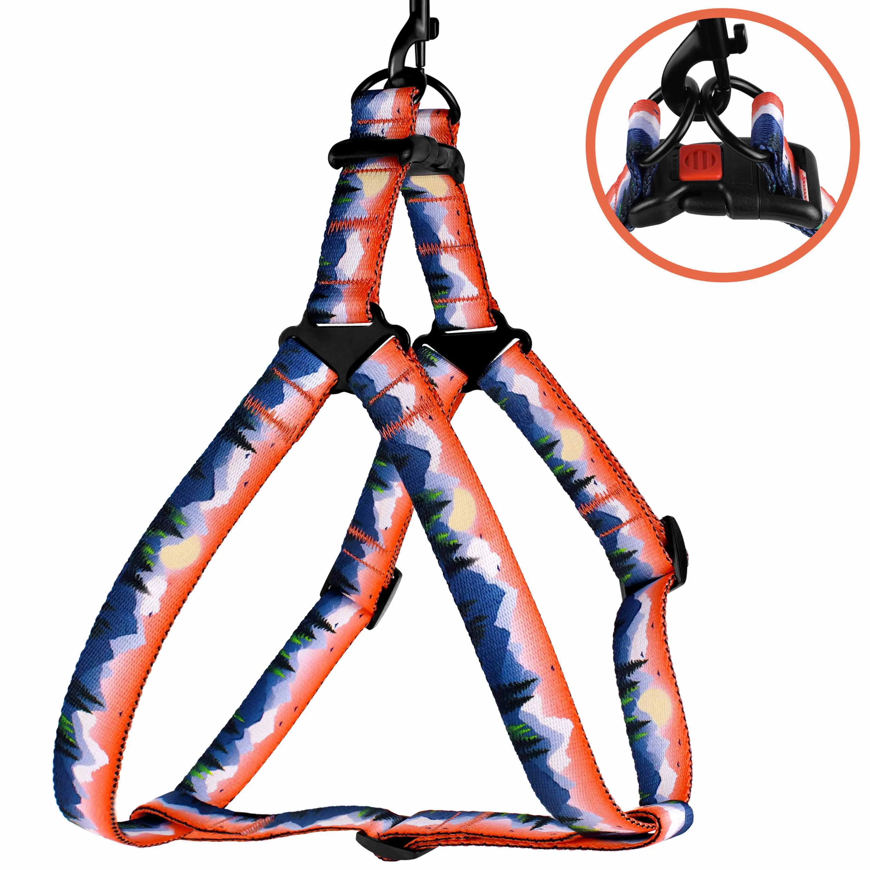 BronzeDog Urban Travel Шлея для собак нейлоновый Горы L