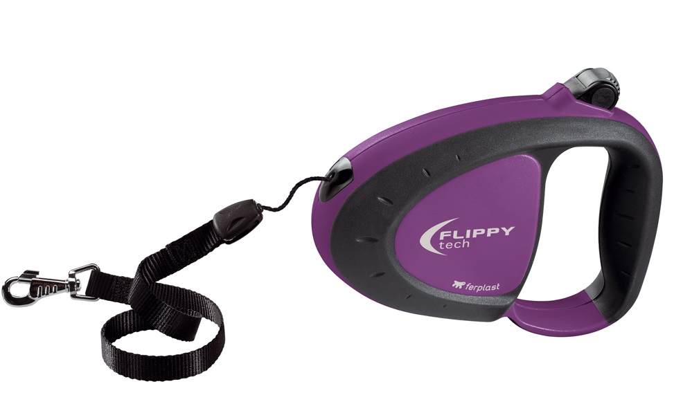 Ferplast FLIPPY TECH CORD S - рулетка-поводок со шнуром, фиолетовый