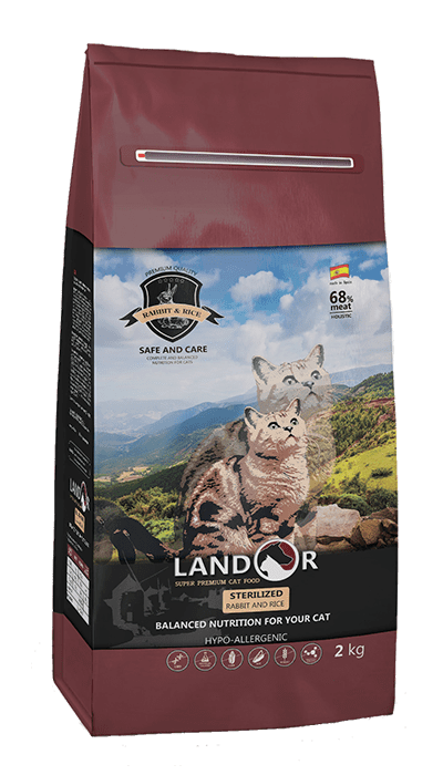 Landor Sterelized Rabbit and Rice корм для стерилизованных котов 2кг